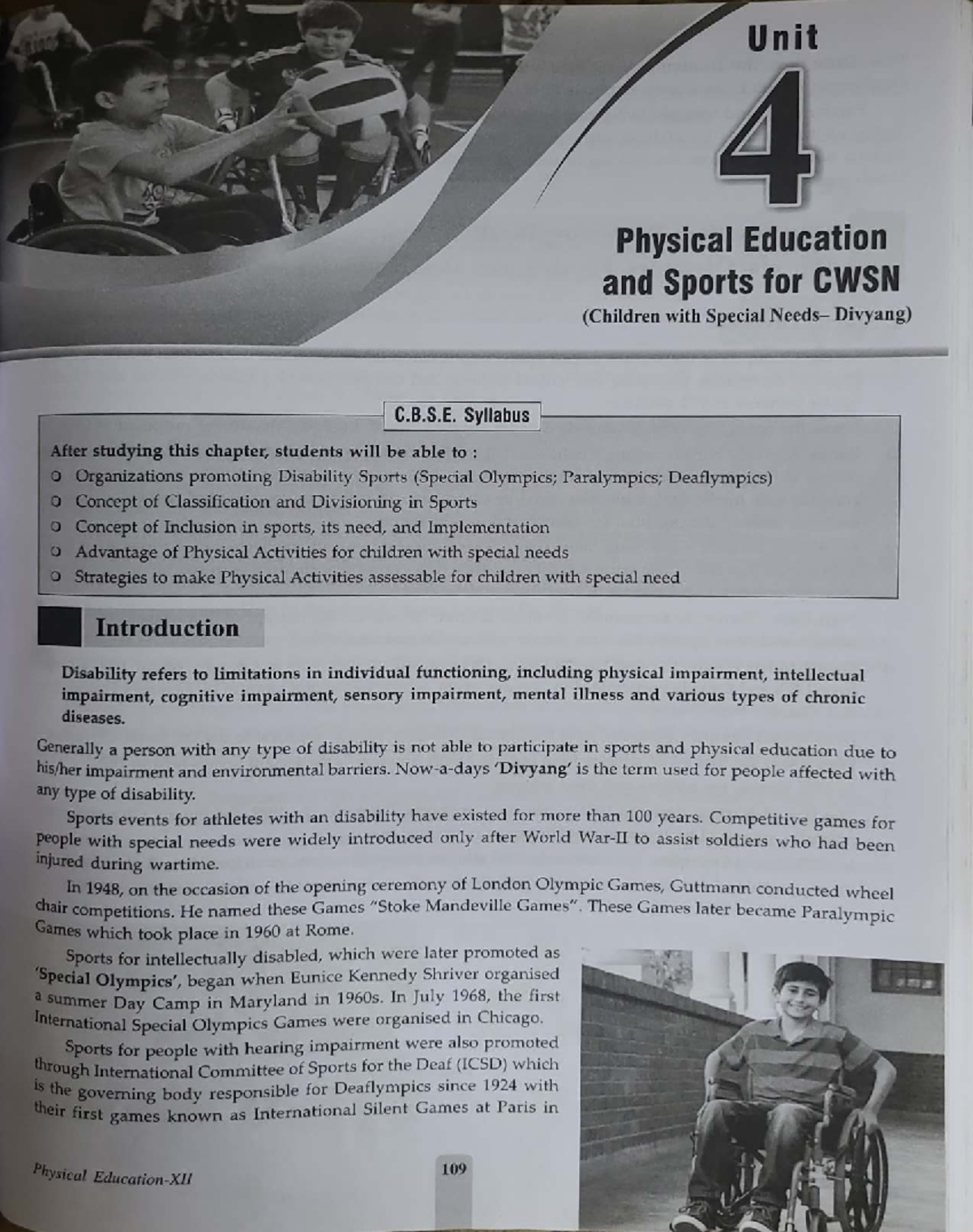 Chapter 4 - Physical Education and Sports for CWSN (C.B.S.E. Syllabus ...