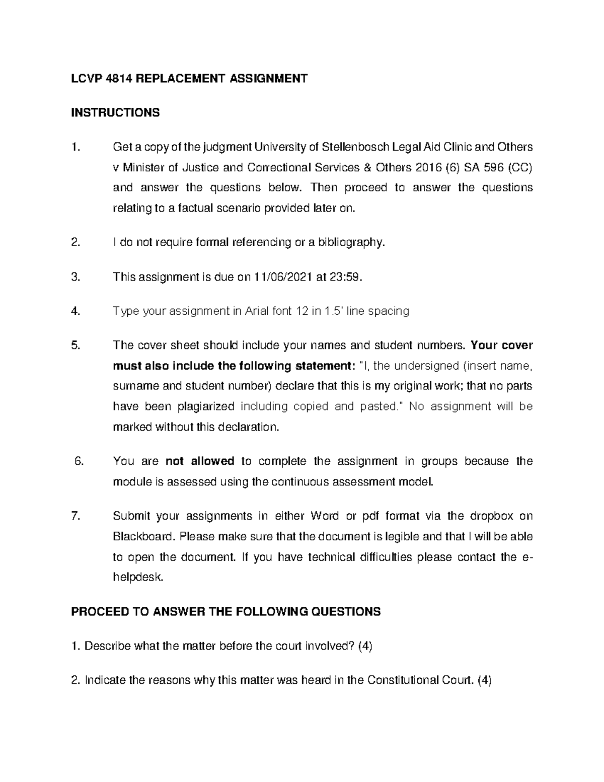LCVP 4814 Replacement Assignment - LCVP 4814 REPLACEMENT ASSIGNMENT ...