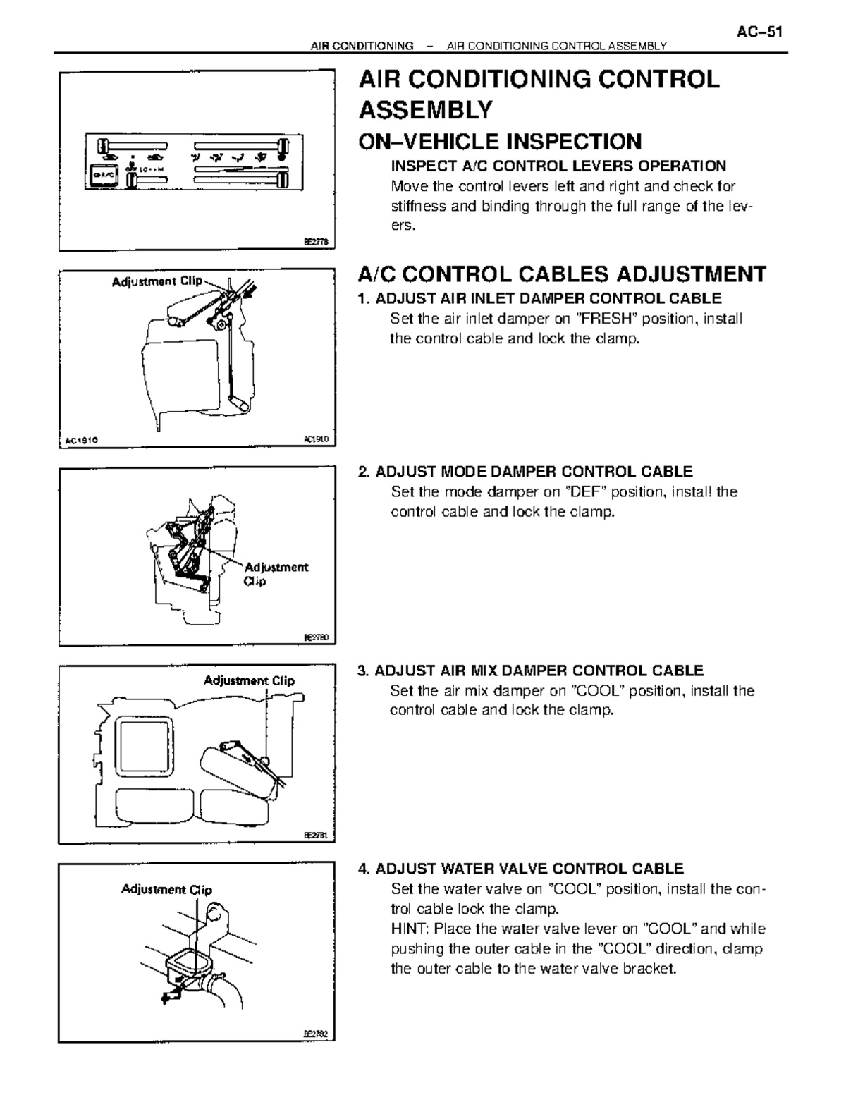 AIR CONDITIONING CONTROL ASSEMBLY INSPECTION & ADJUSTMENT GUIDE - Studocu