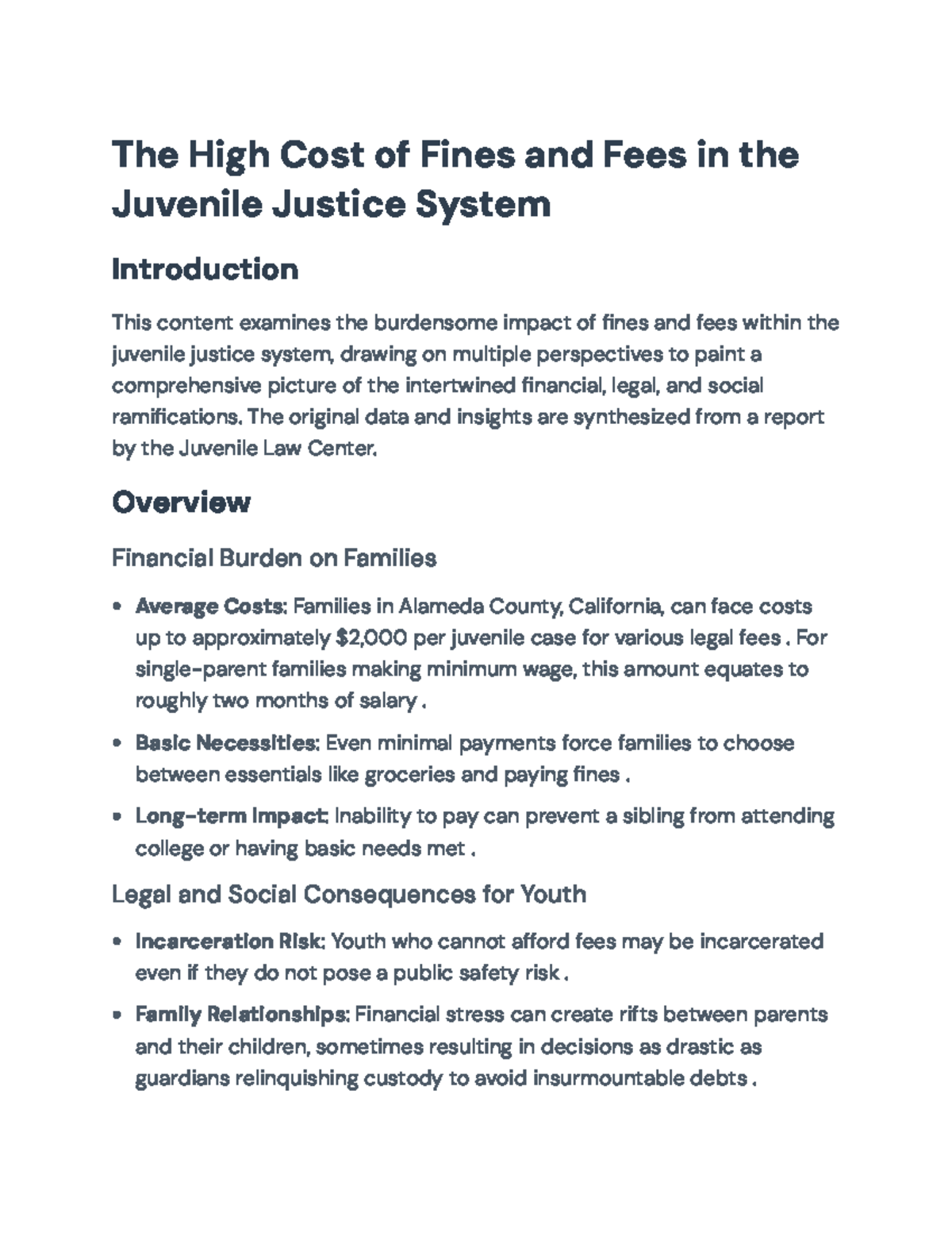 The Financial Burden of Fines and Fees in the Juvenile Justice System ...