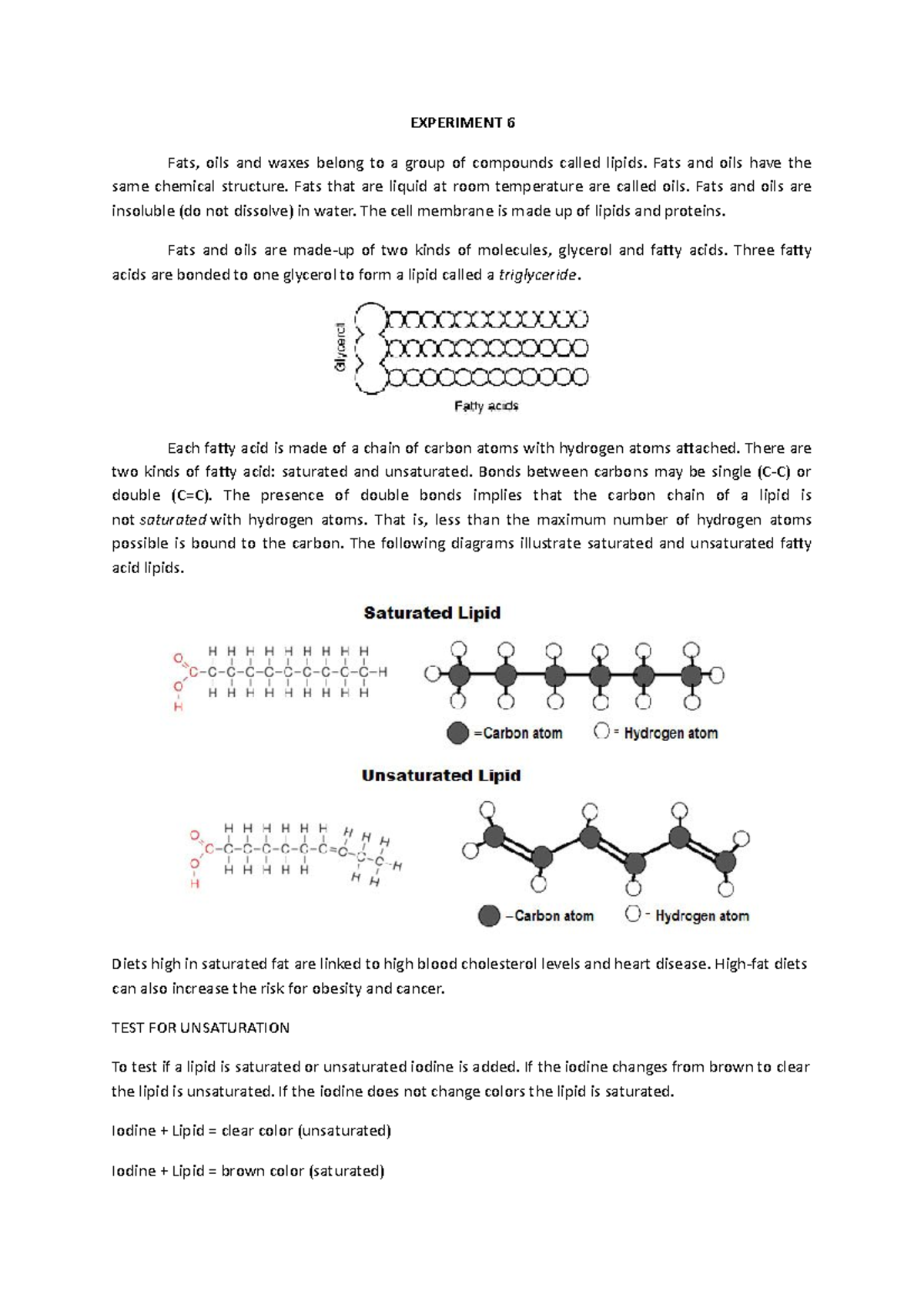 Experiment-67: Investigating Lipids and Osmosis Processes - Studocu