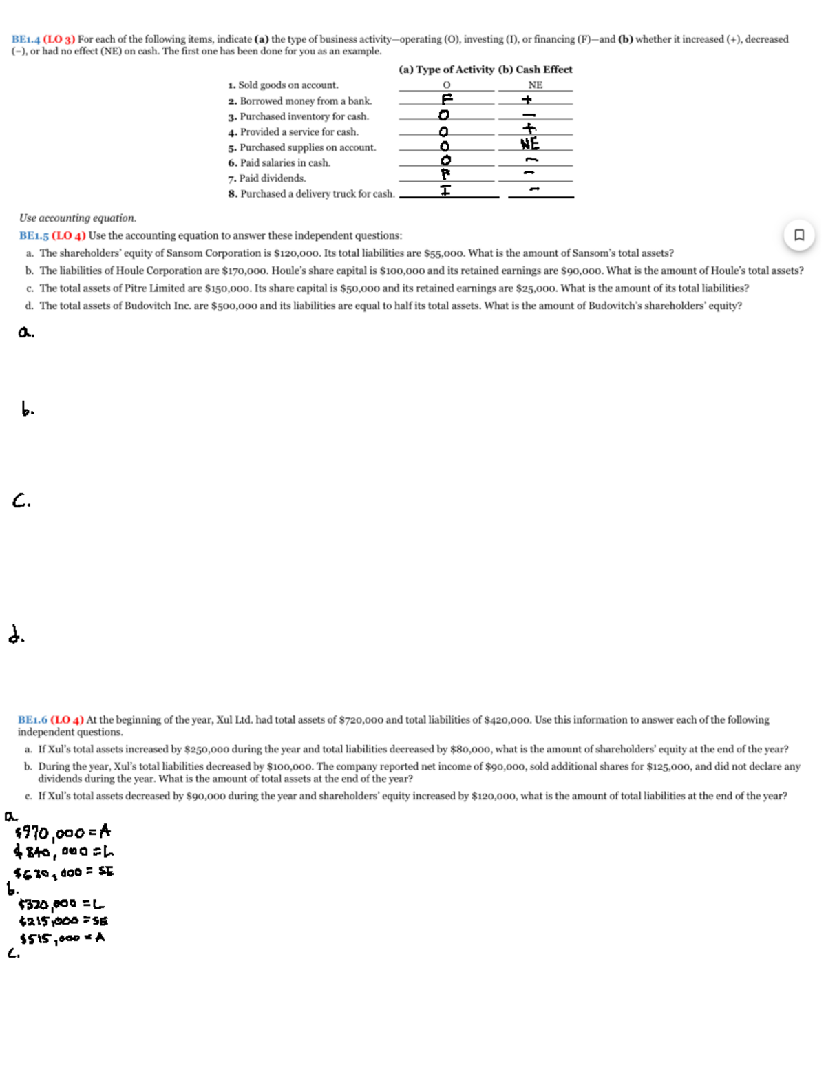 Accounting MOS midterm 1 practice - F 8 TE O I a b C i 5770,000 A 5340 ...