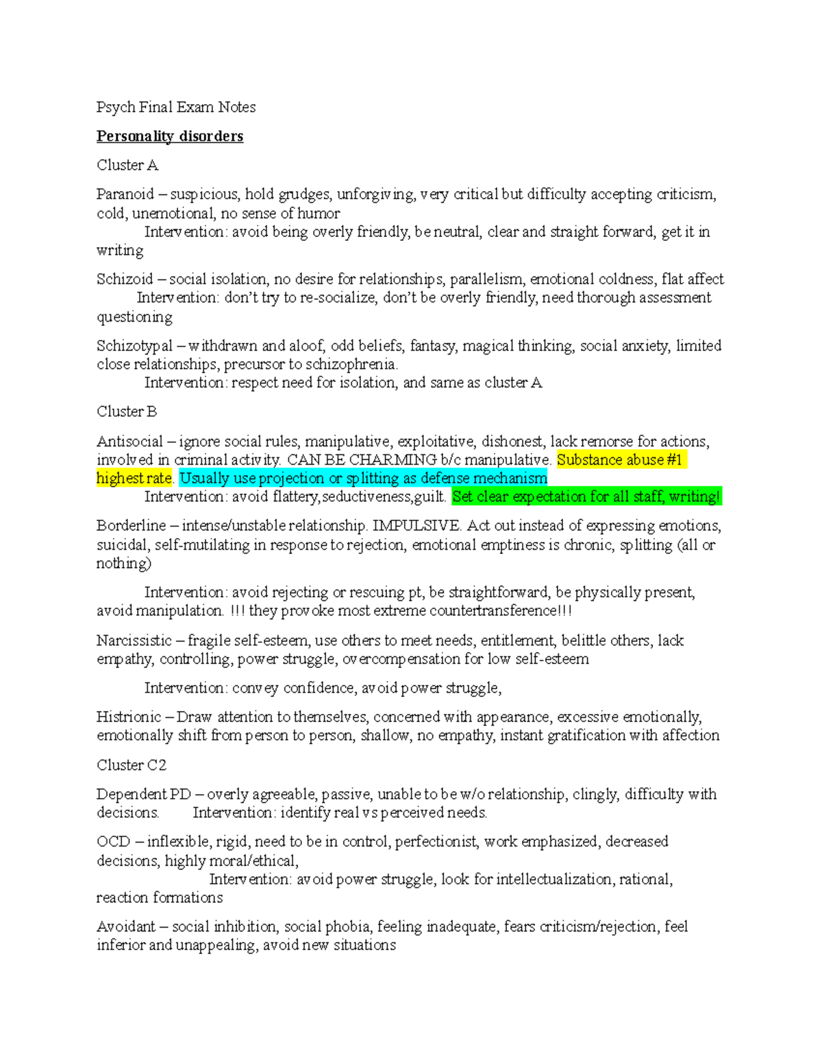 Psych 101 Final Exam Comprehensive Study Notes - Studocu