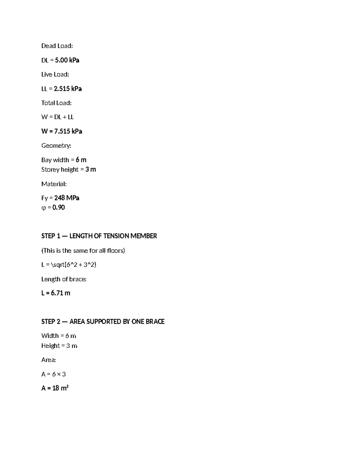 Computation of Steel Loads and Member Design for Structural Analysis ...