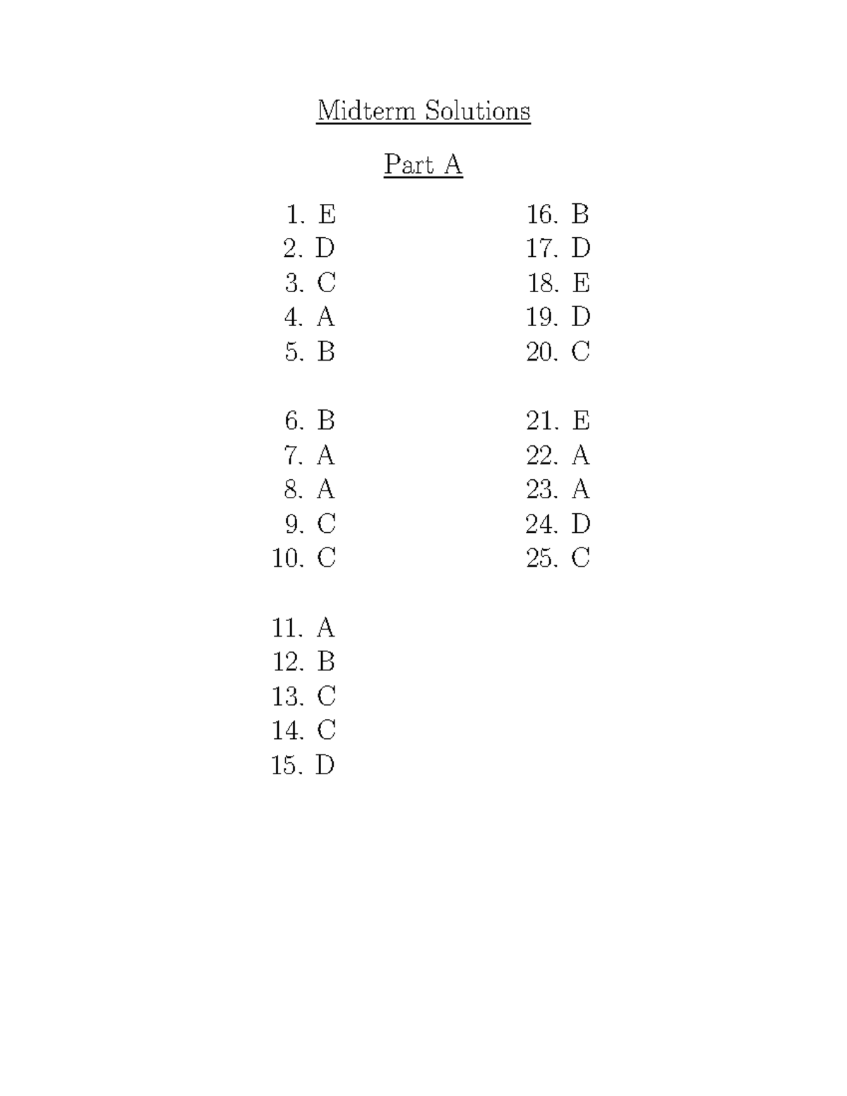 2024 Fall Midterm Solutions: Part A & B Analysis and Answers - Studocu