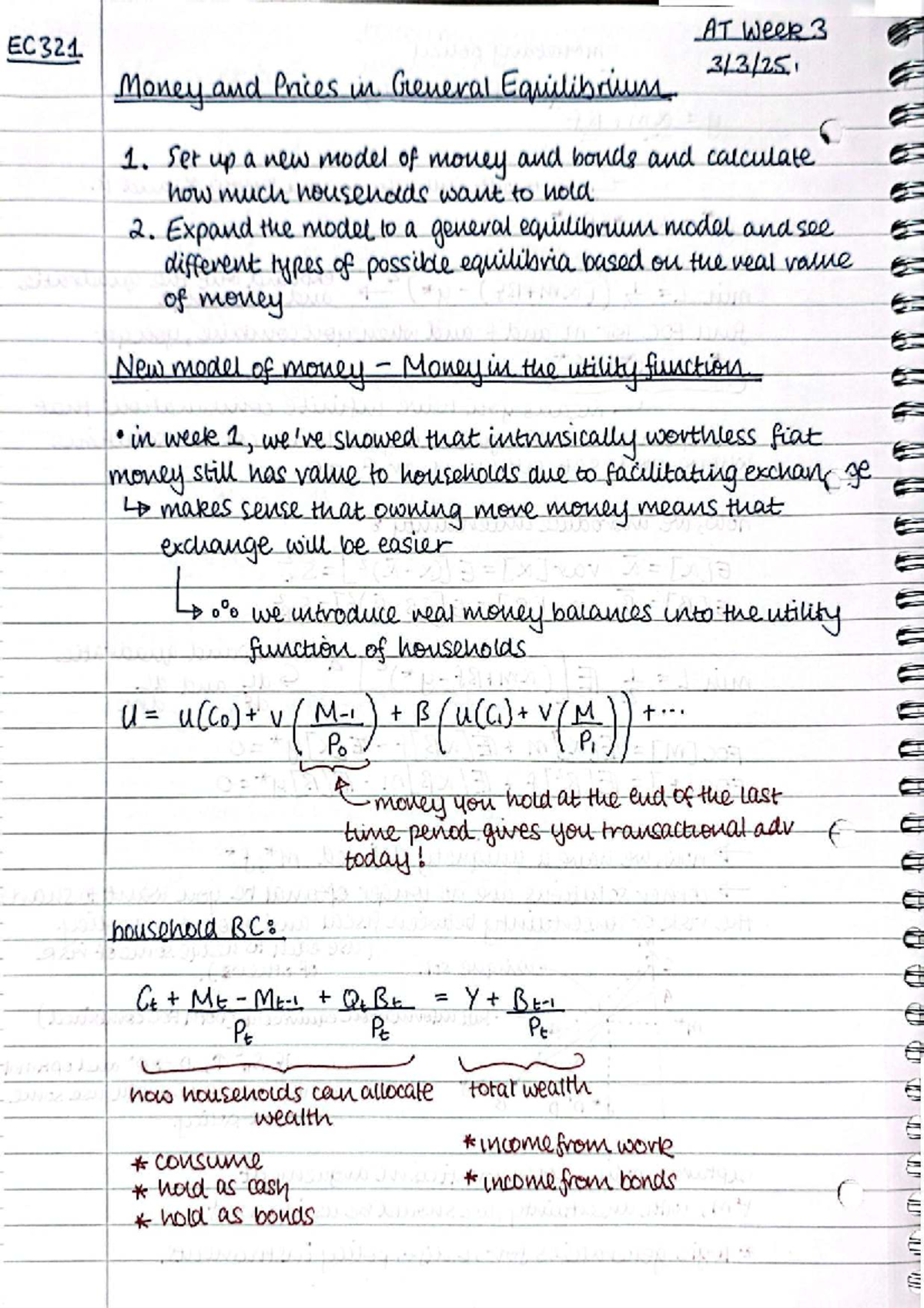 EC321 Week 3 Lecture Notes: Money, Prices, and General Equilibrium ...