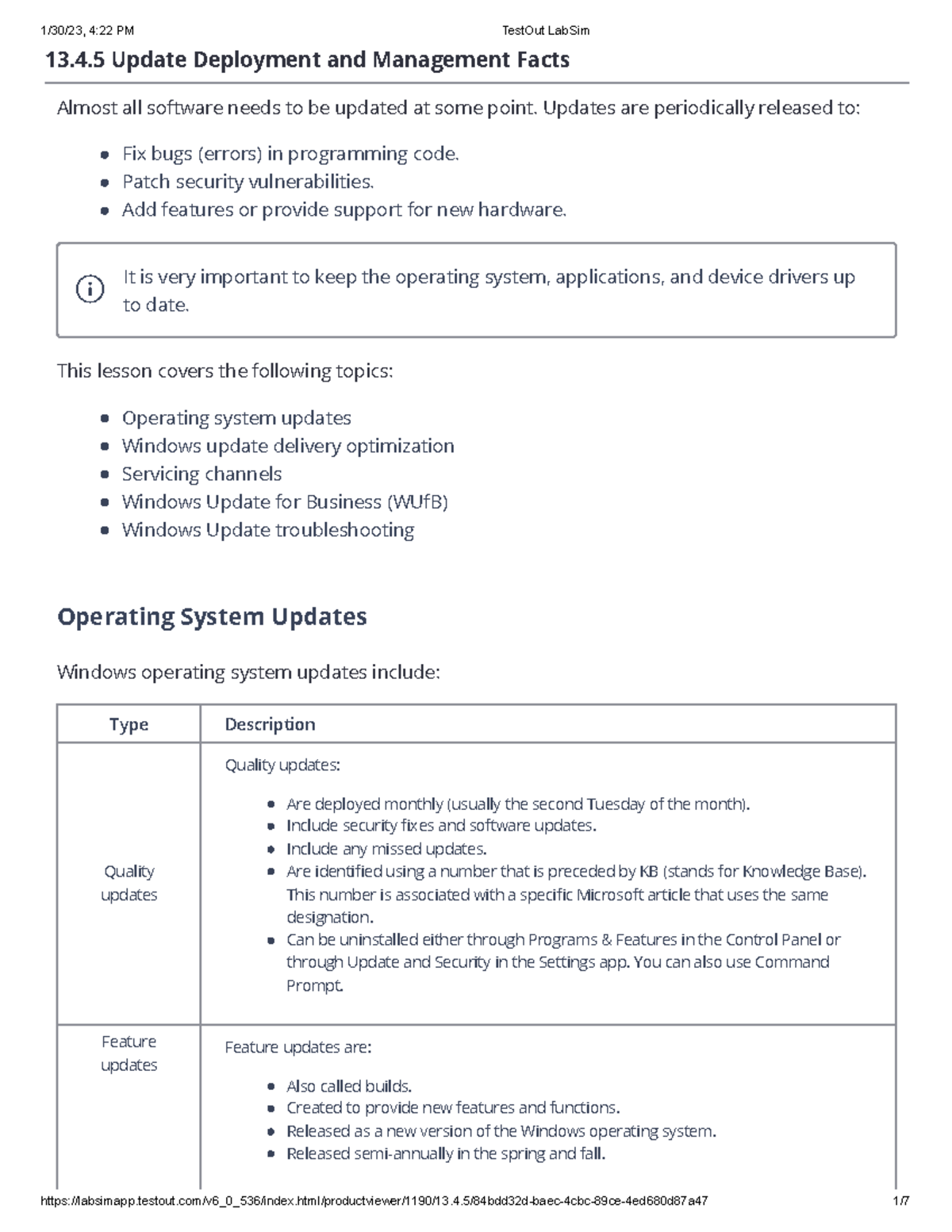13.4.5 Windows Update Deployment & Management Overview - Studocu