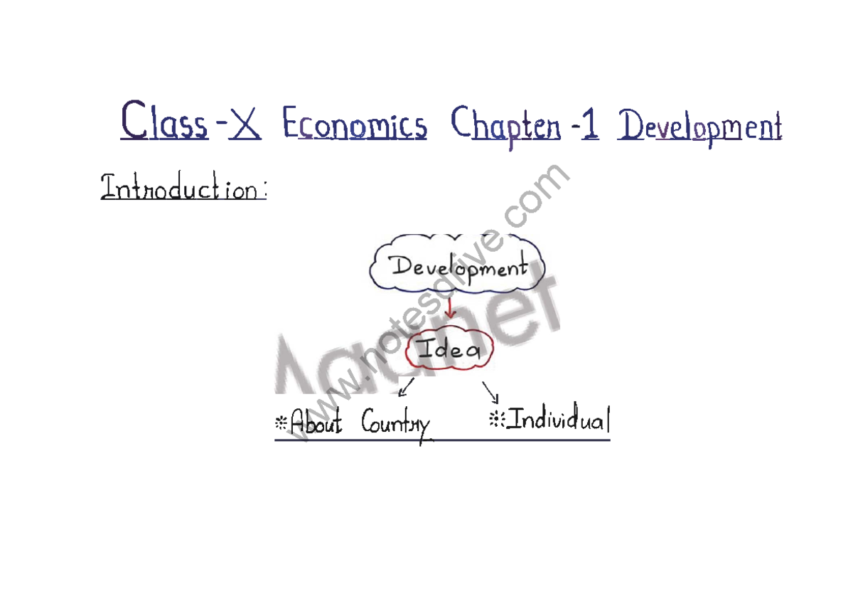 Development - Chapter 1 Notes for Econ 510 - Studocu