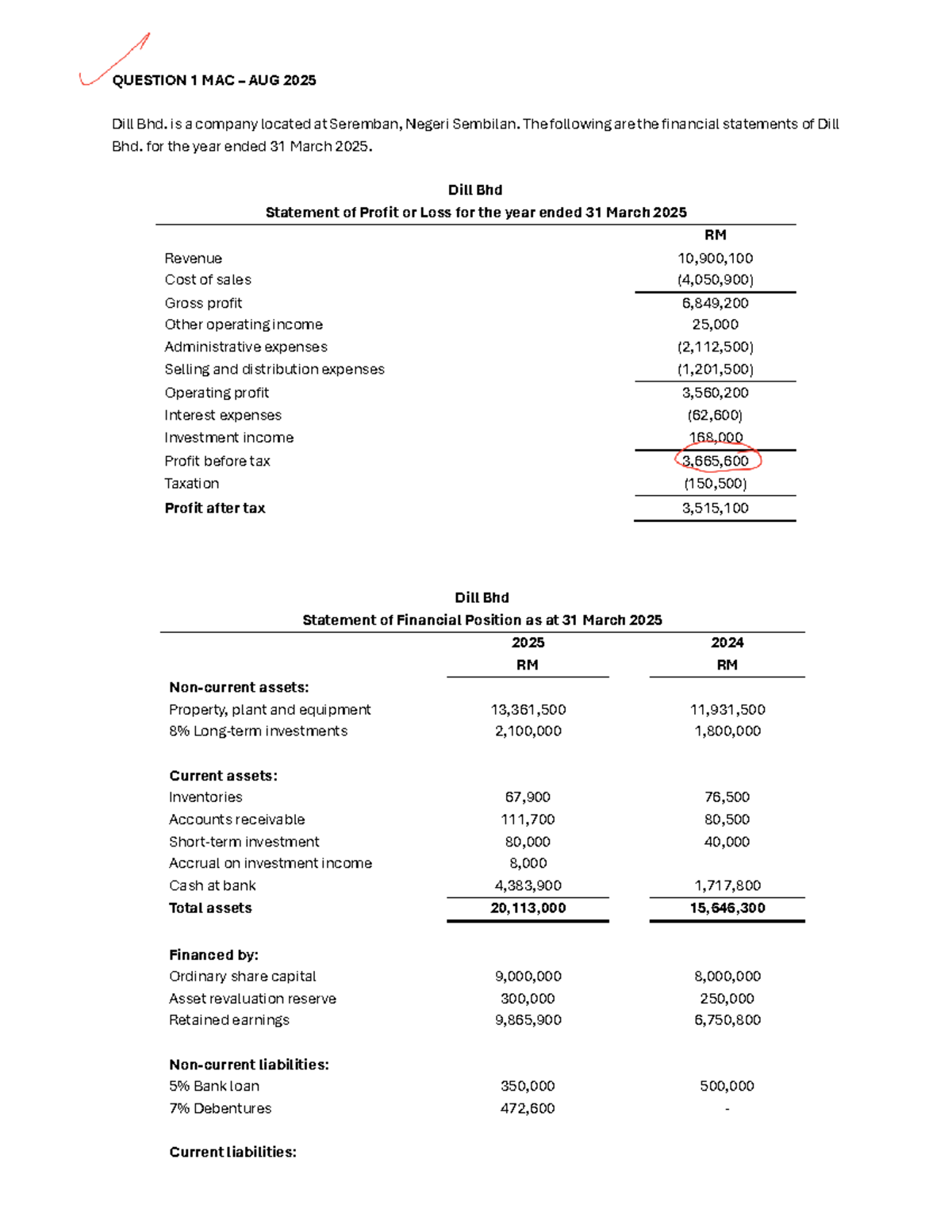 Exercise Topic 3: Cash Flow Analysis for 251201 & 165104 - Studocu