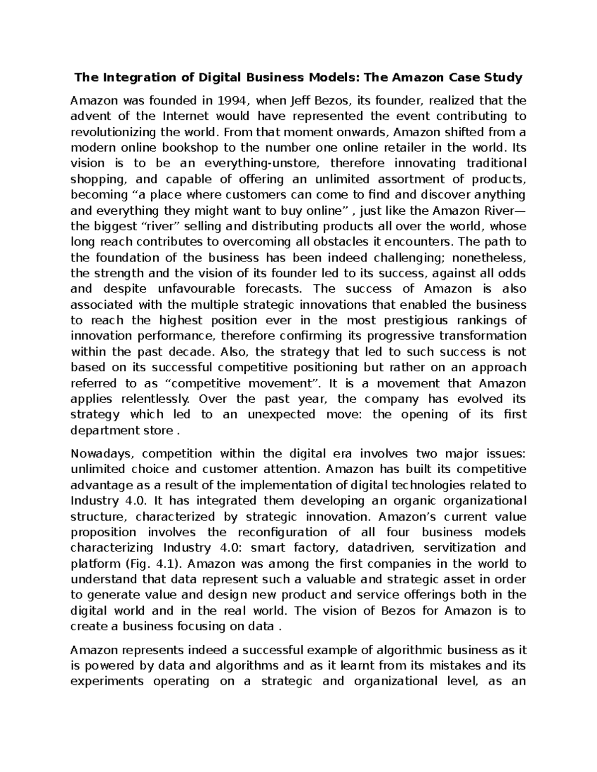 The Integration of Digital Business Models: Amazon Case Study Analysis ...