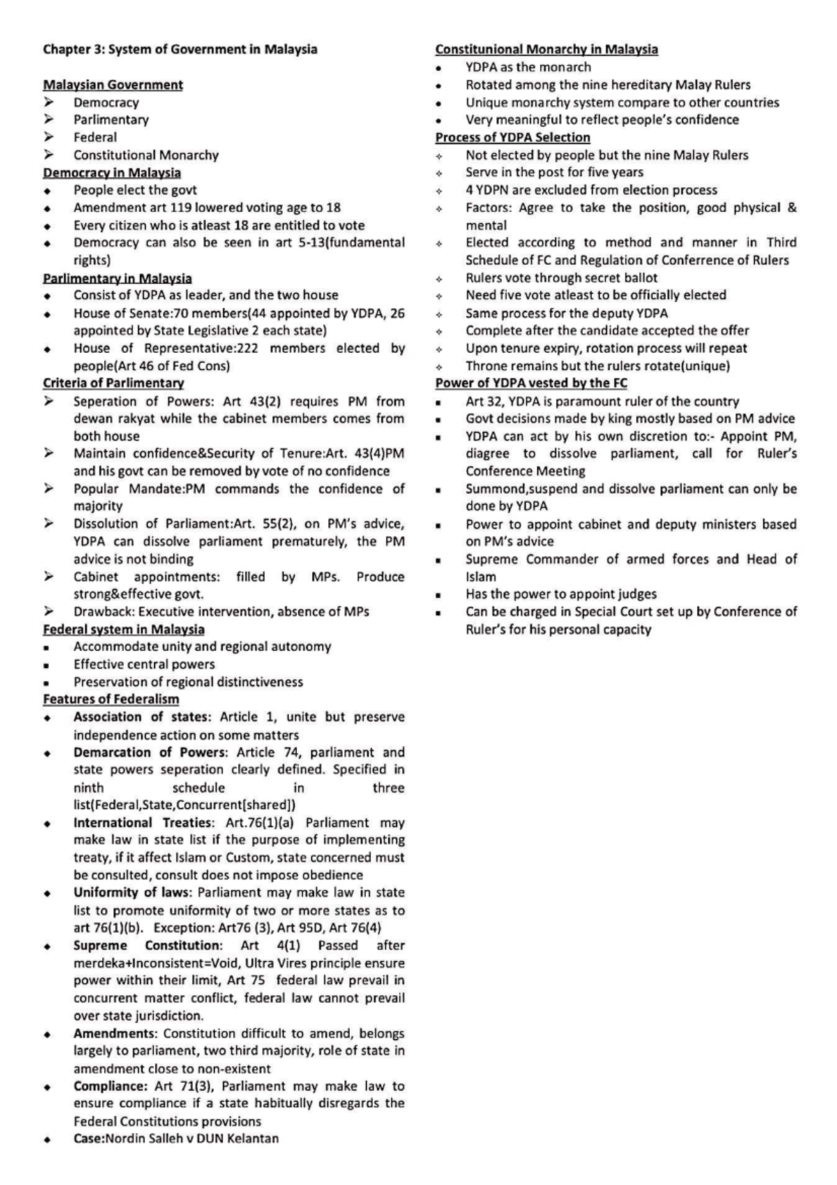 Law084: Chapter 3 - System of Government in Malaysia: Constitutional ...