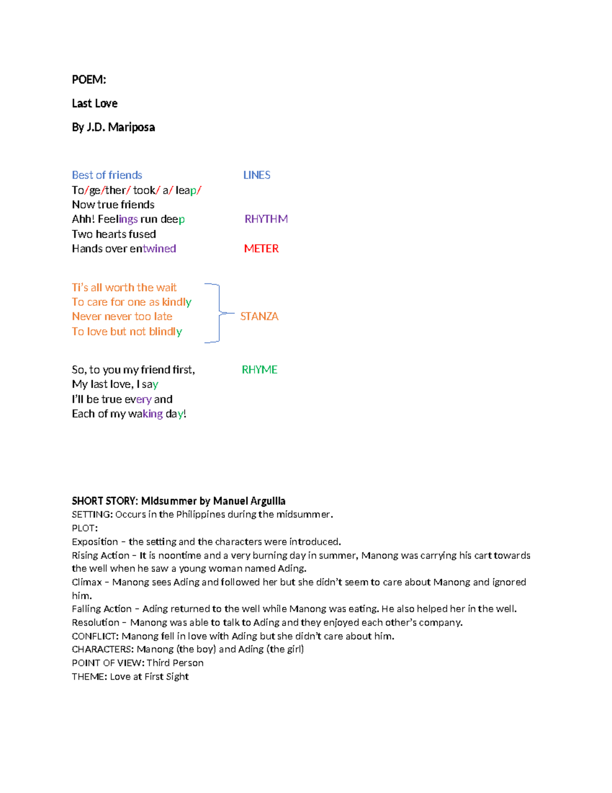 Final Exam Notes: Poetic Analysis & Literary Critique (ENG 201) - Studocu