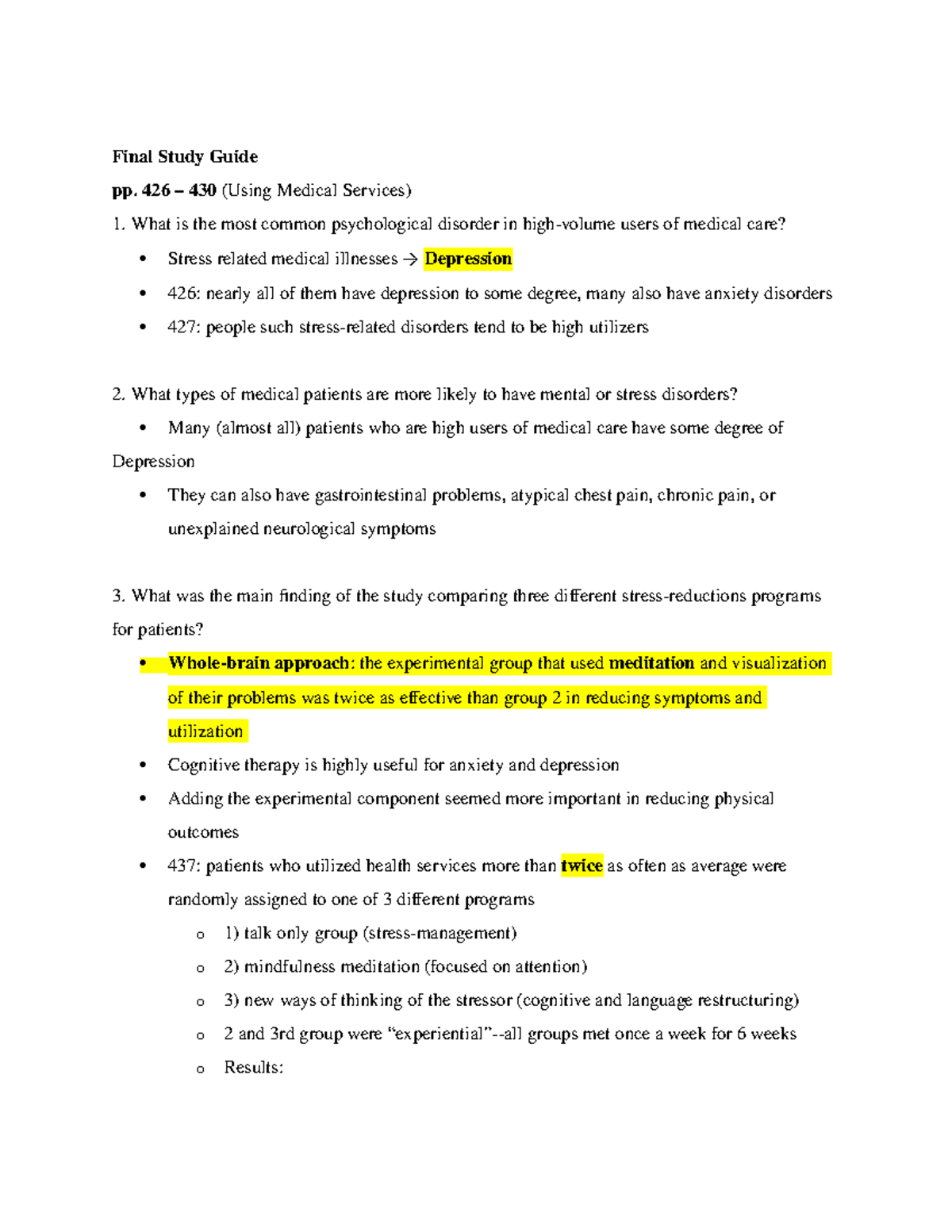 Final Study Guide PSC 126 - Fi nalSt udyGui de pp–430( Us i n gMe di c ...