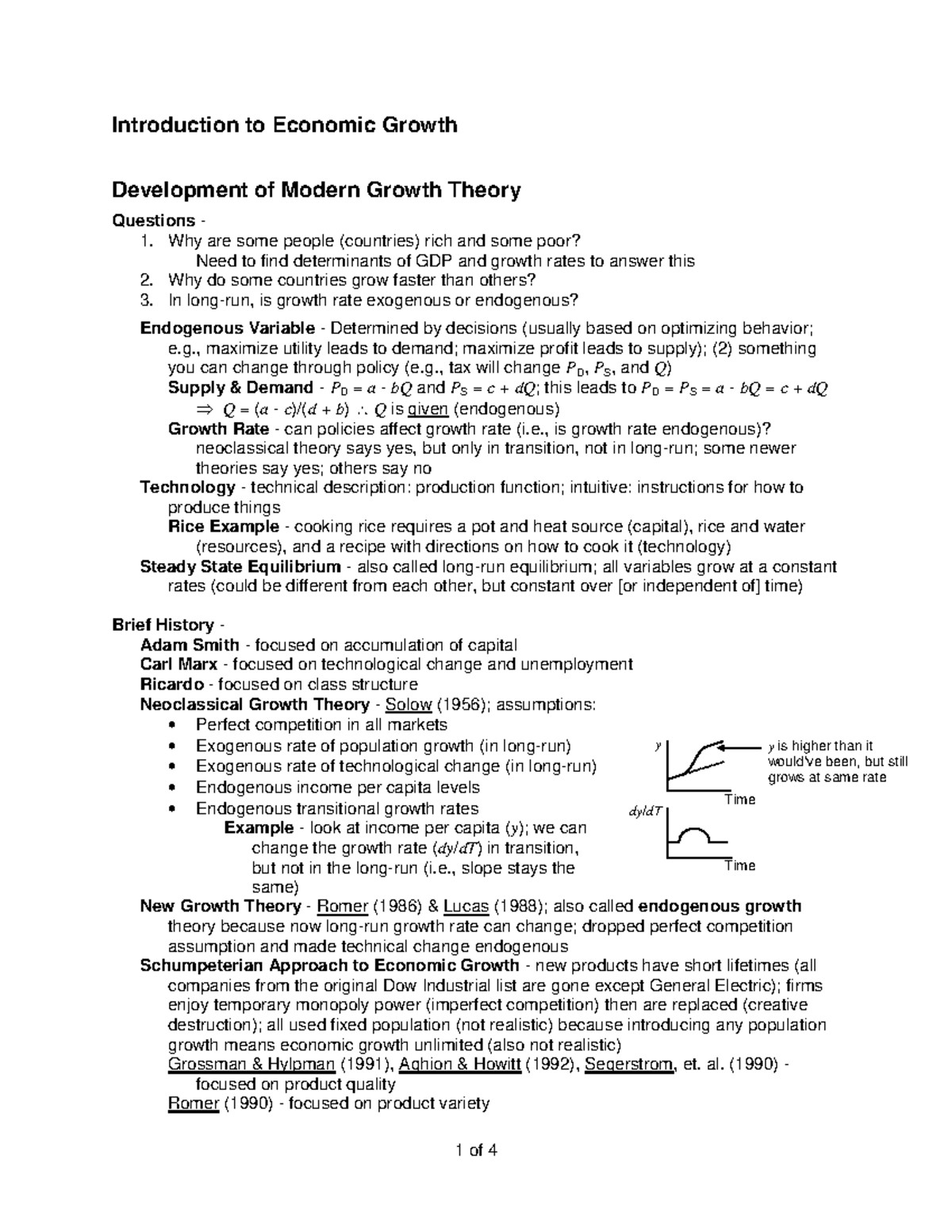 Economic Growth Theory: Insights & Models (IMAE 101 Handout) - Studocu