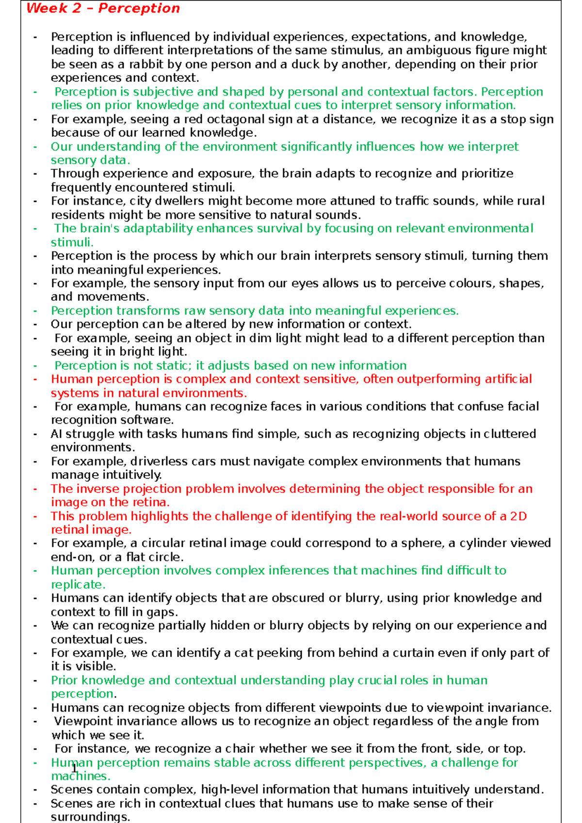PSY 101 Exam Notes: Understanding Perception and Contextual Influences ...