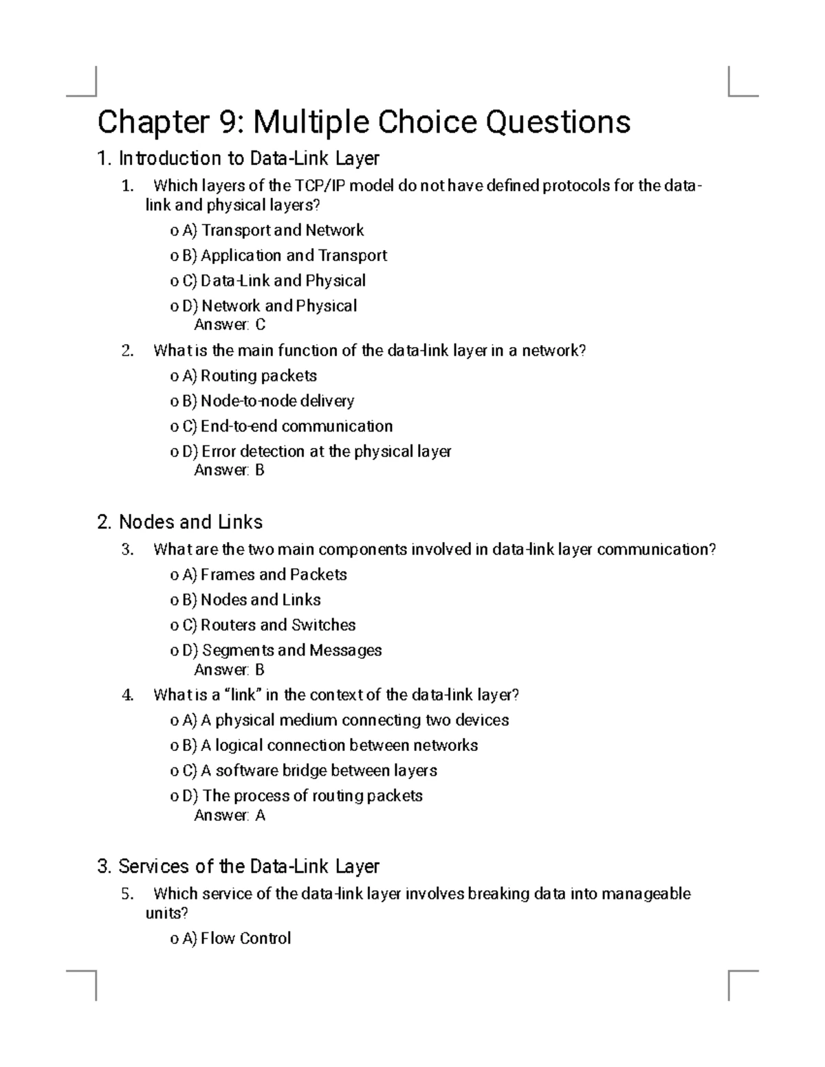 Chapter 1 MCQs - Summary on Data Communications & Networking - Studocu