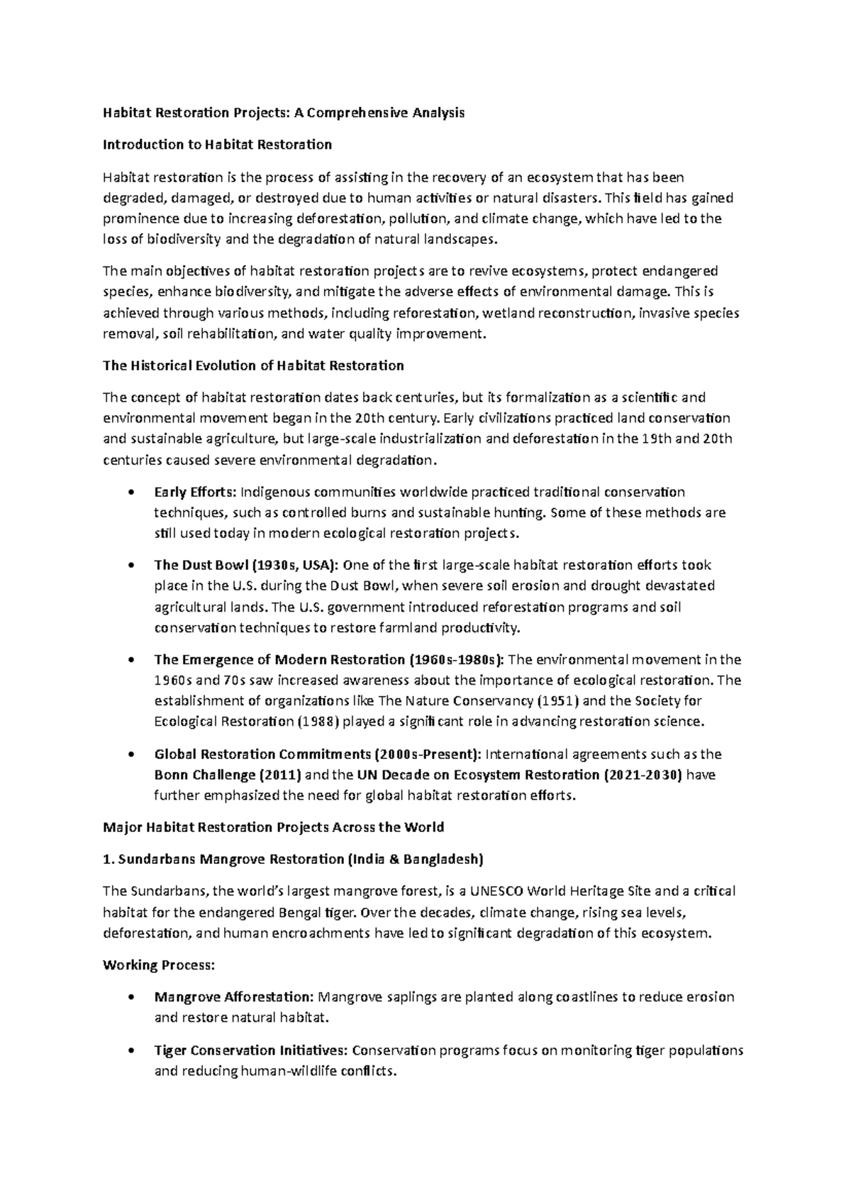EVS Practical FILE - evs theory into practice 2 - Habitat Restoration ...