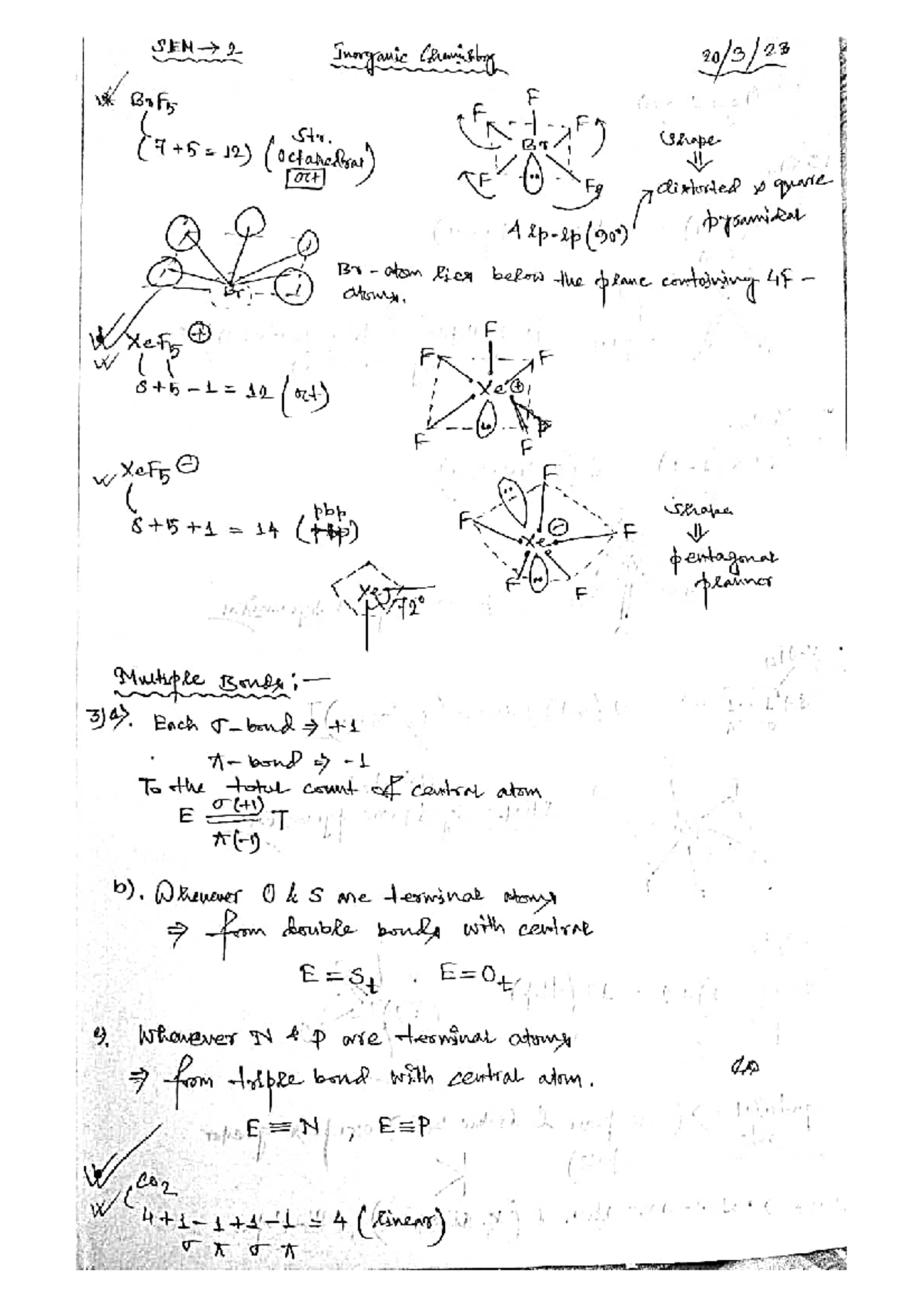 SEM-2 Chemical Bonding - SEM 2 Inorganic Chamisting Brf5 F F ...
