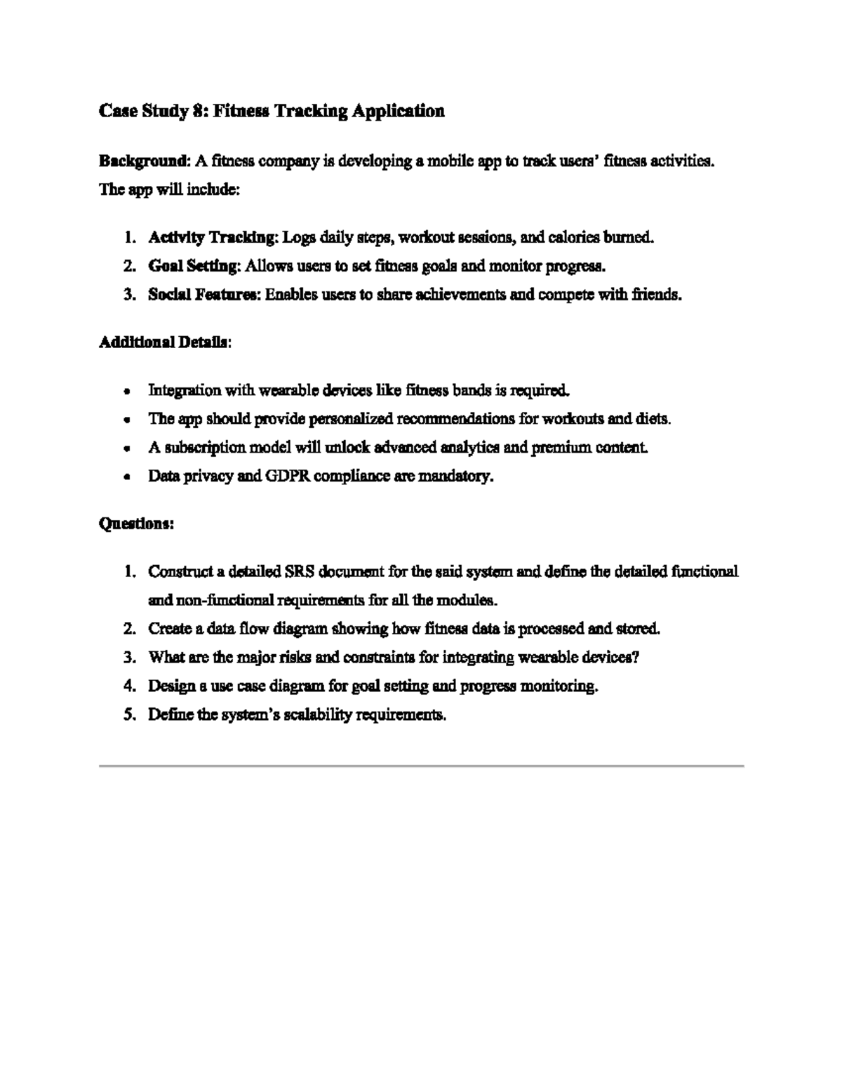 Case study - new - Case Study 8: Fitness Tracking Application ...