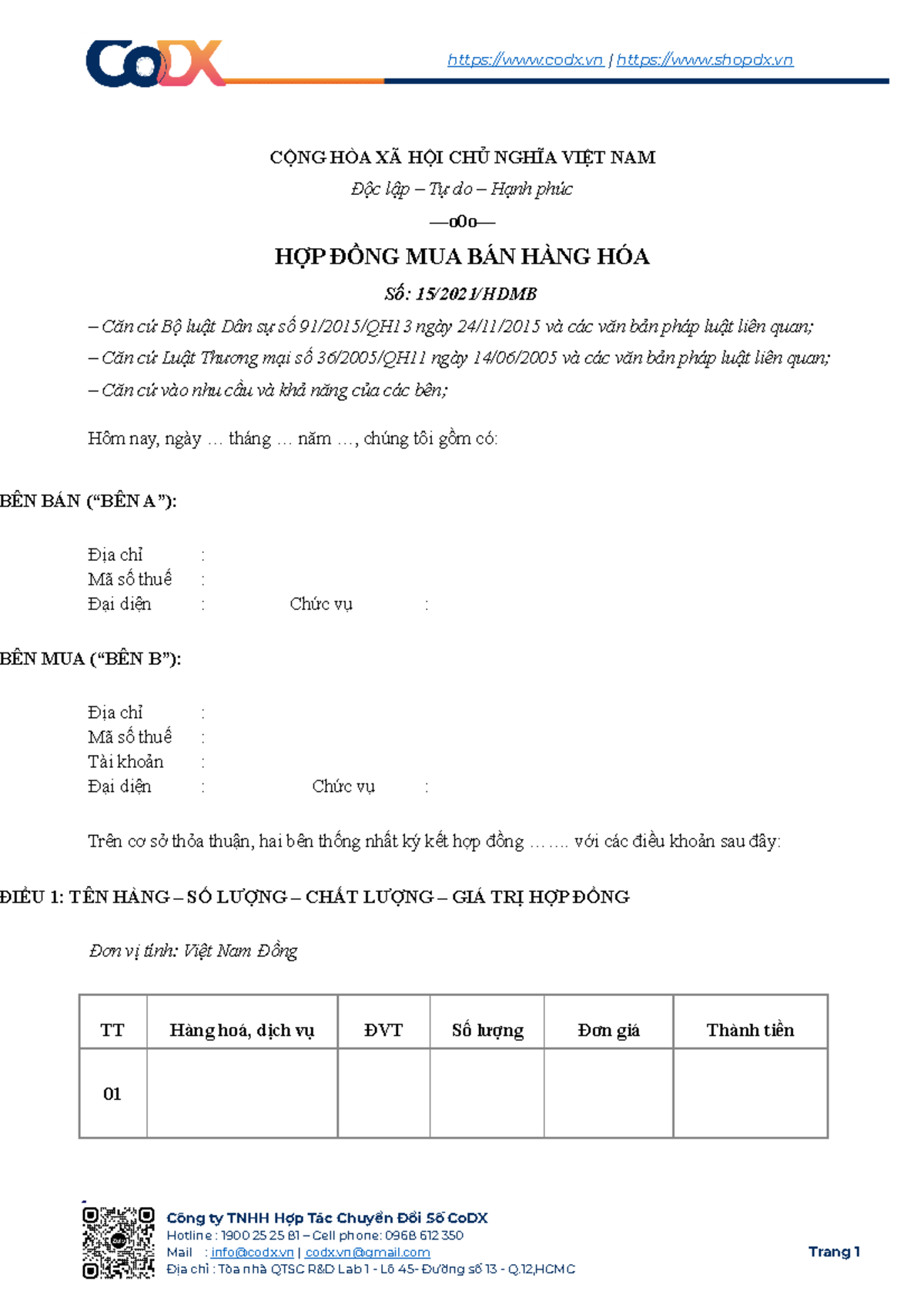 Mẫu Hợp đồng Mua Bán Hàng Hóa và Dịch Vụ Chiết Khấu 15/2021 - Studocu