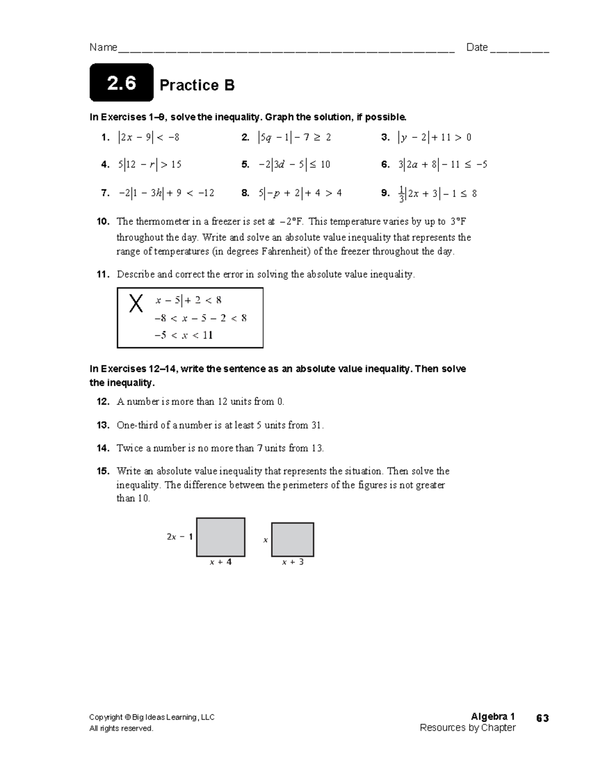 10-3 HW - math - Copyright © Big Ideas Learning, LLC Algebra 1 All ...