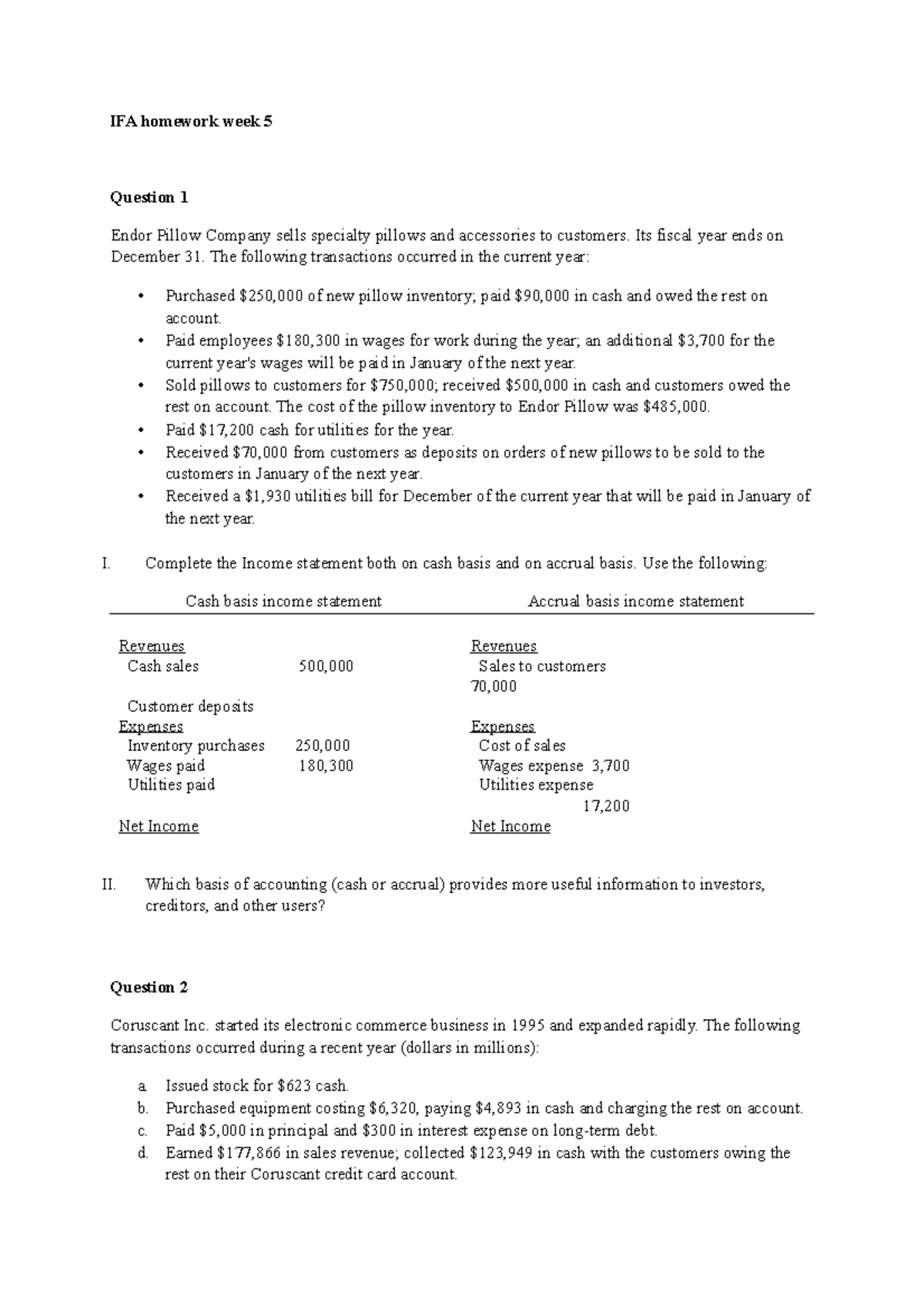 IFA Assignment 5: Week 5 Homework & Case Study Analysis - Studeersnel