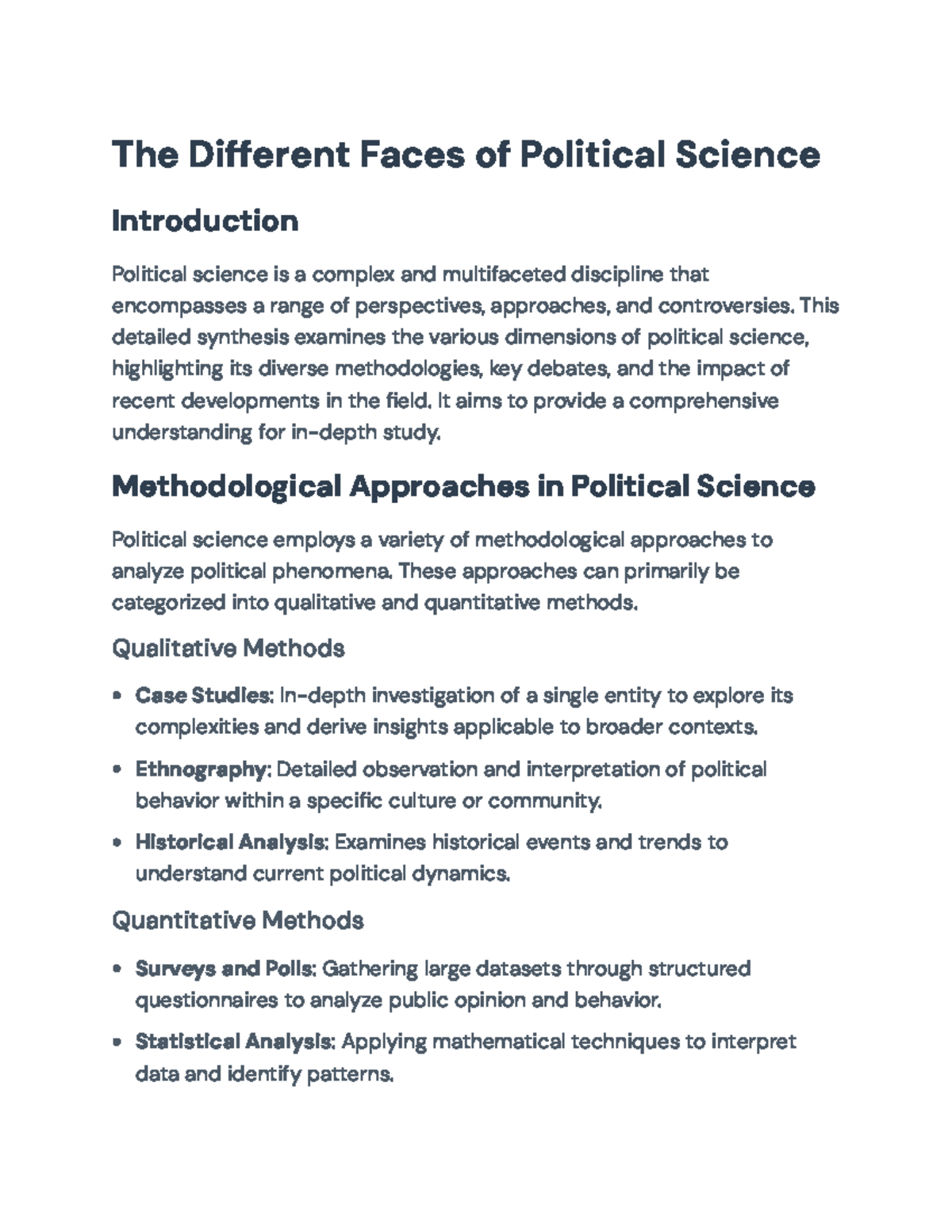 POL 101: Exploring Methodologies, Theories, and Debates in Political ...