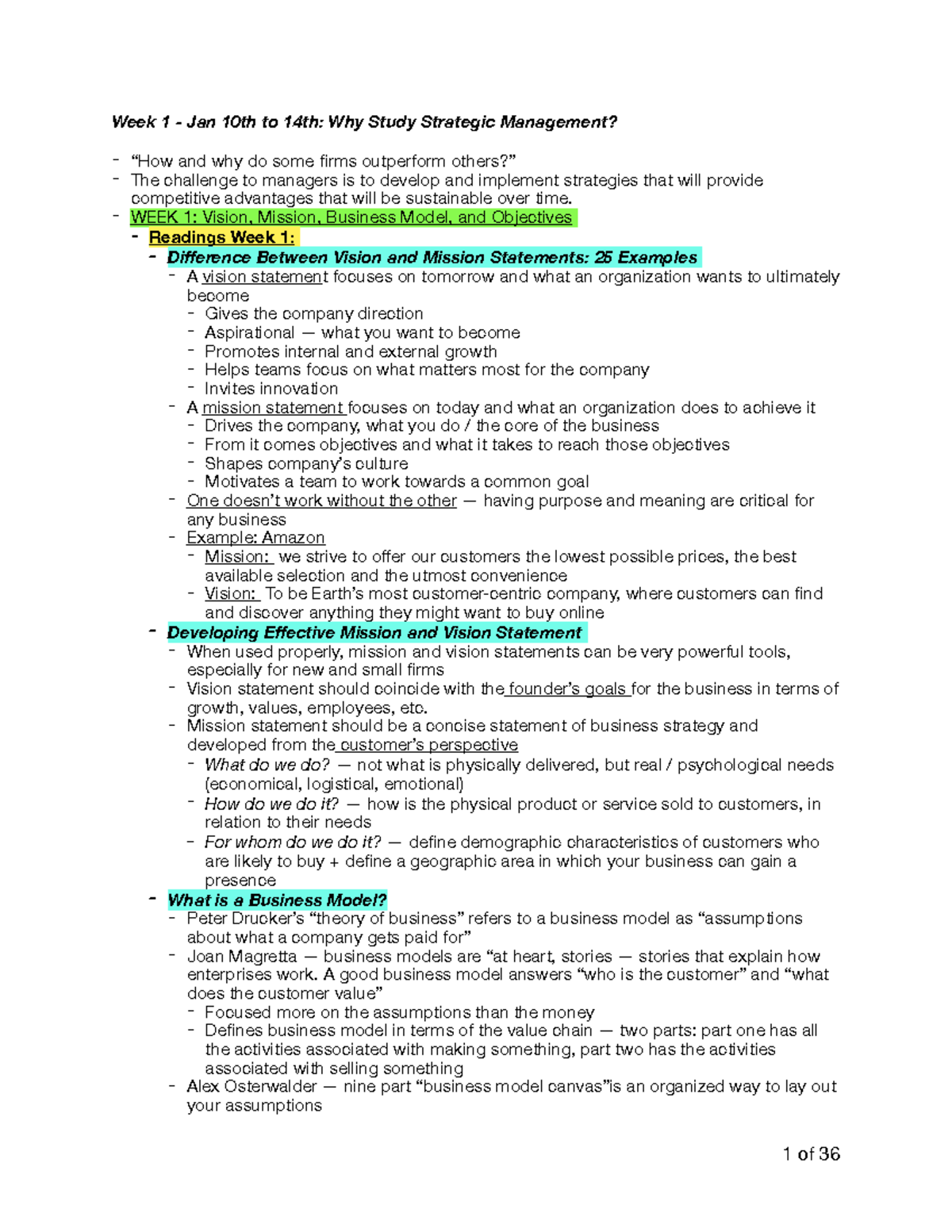 MOS4410 Midterm Study Guide: Strategic Management Basics - Studocu