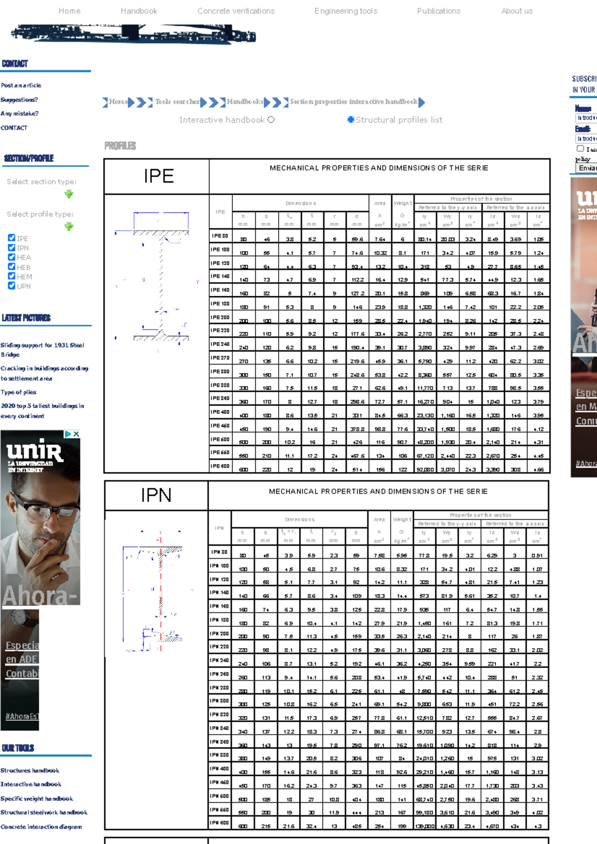 Comprehensive Handbook on Structural Steel Profiles (IPE, IPN, HEA, HEB ...