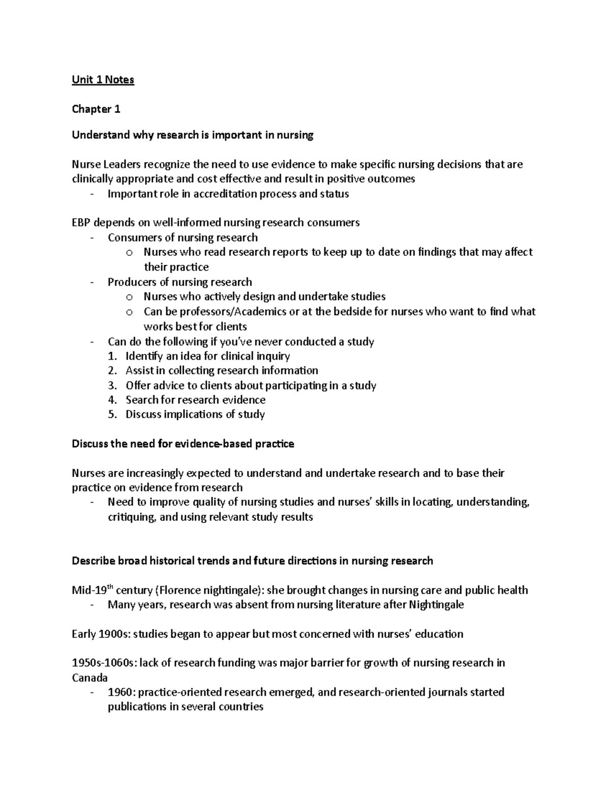 Unit 1 Notes Ch. 1,2,4 - Unit 1 Notes Chapter 1 Understand why research ...