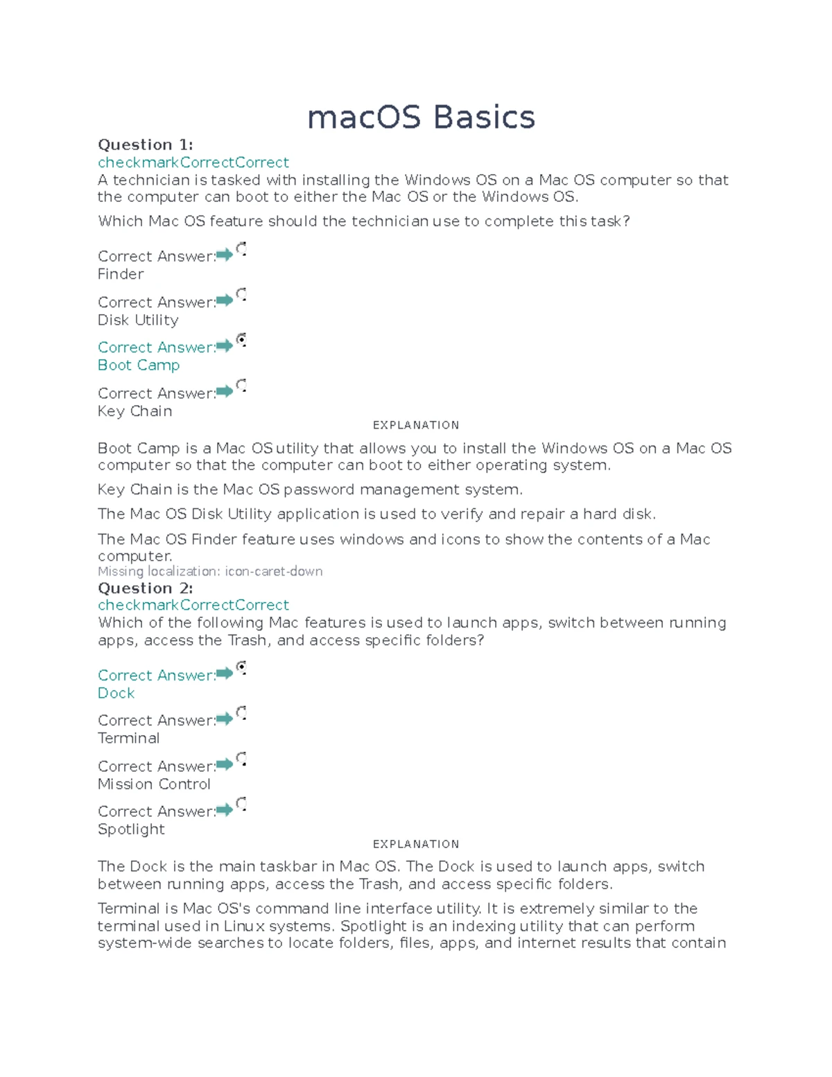 1.1.12 Practice Questions - 1.1 Practice Questions Score: Passing Score ...