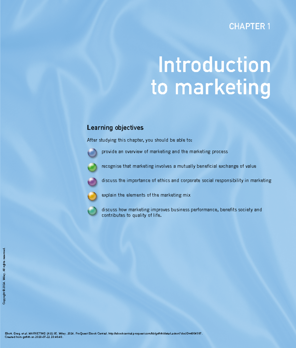 Chapter 1 textbook marketing - CHAPTER 1 Introduction to marketing ...