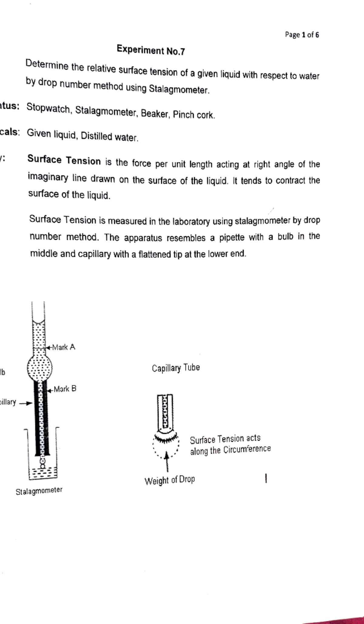 Chemistry Exp 2: Measuring Relative Surface Tension with Stalagmometer ...