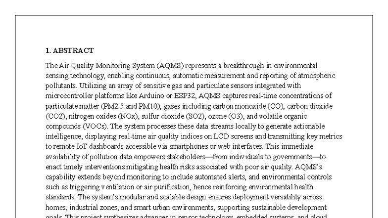 AIR Pollution - summa - 1. ABSTRACT The Air Quality Monitoring System ...