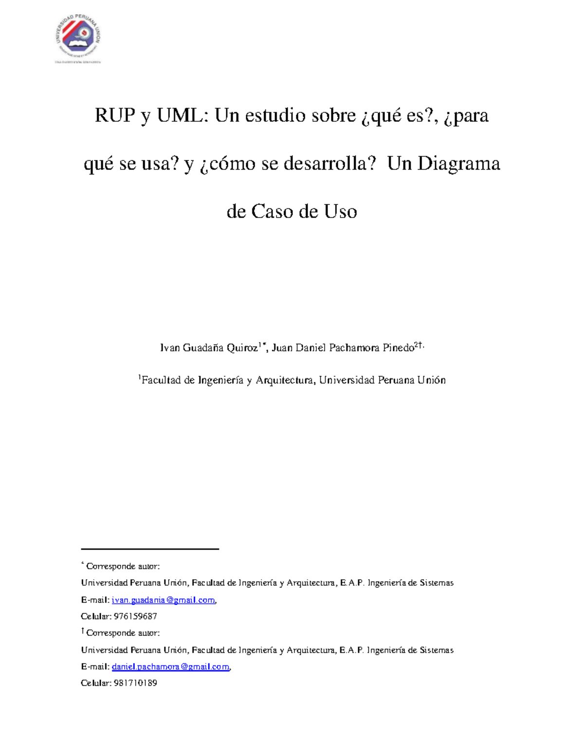 RUP y UML: Estudio de Diagramas de Casos de Uso en Desarrollo de Software - Document Preview