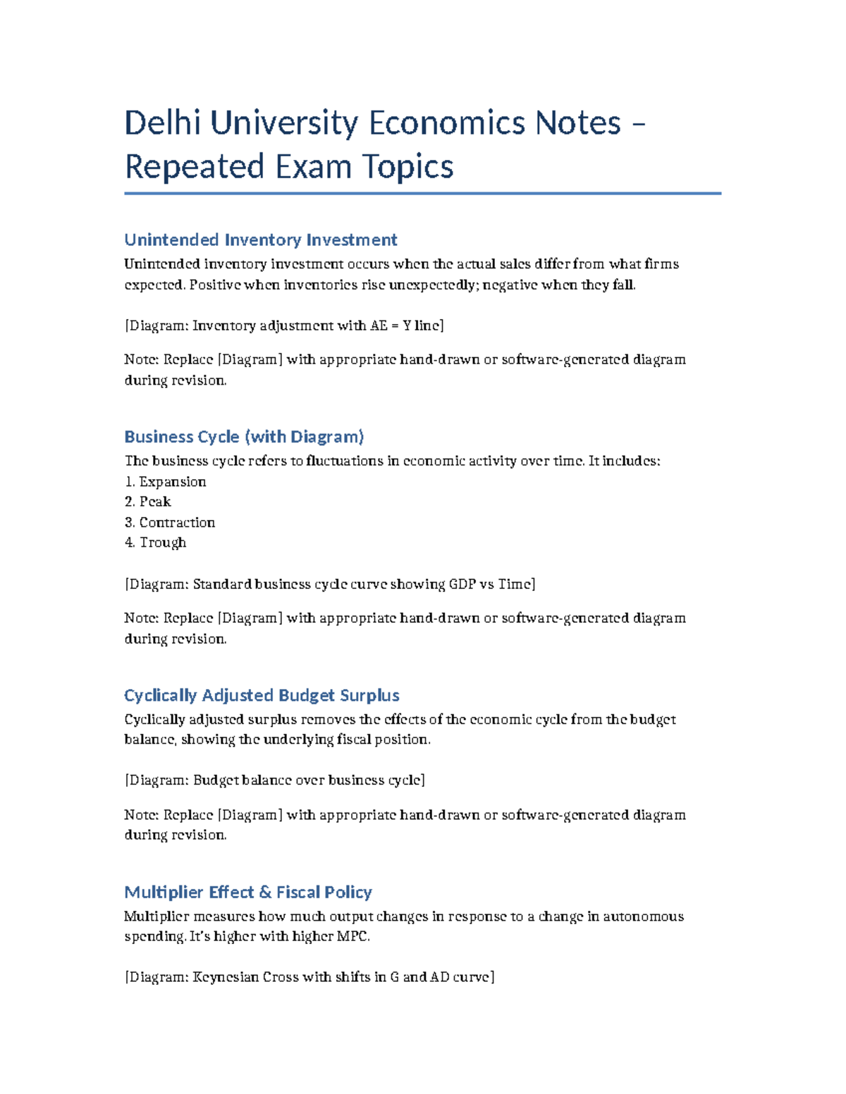 Delhi University ECO Notes: Key Concepts for Sem 2 Exam Review - Studocu