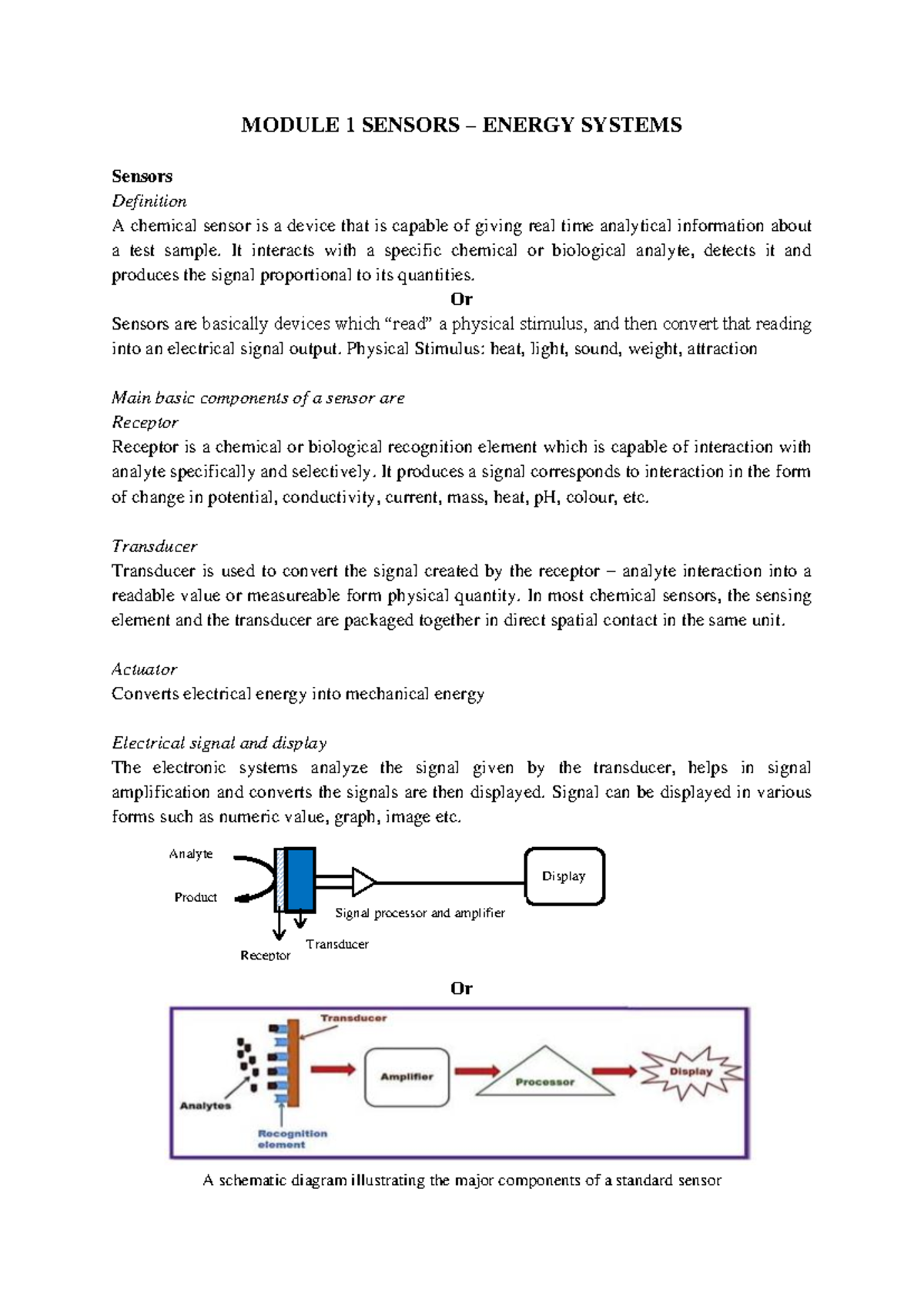 Module 1 Sensors – Energy Systems-1 - MODULE 1 SENSORS – ENERGY SYSTEMS ...