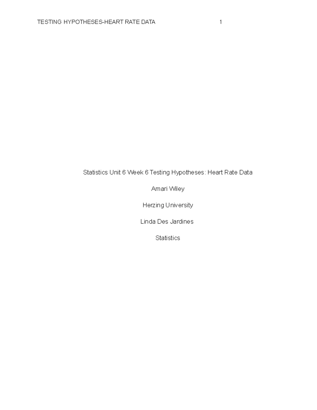 MA320 Assignment 6: Testing Hypotheses in Statistics Analysis - Studocu