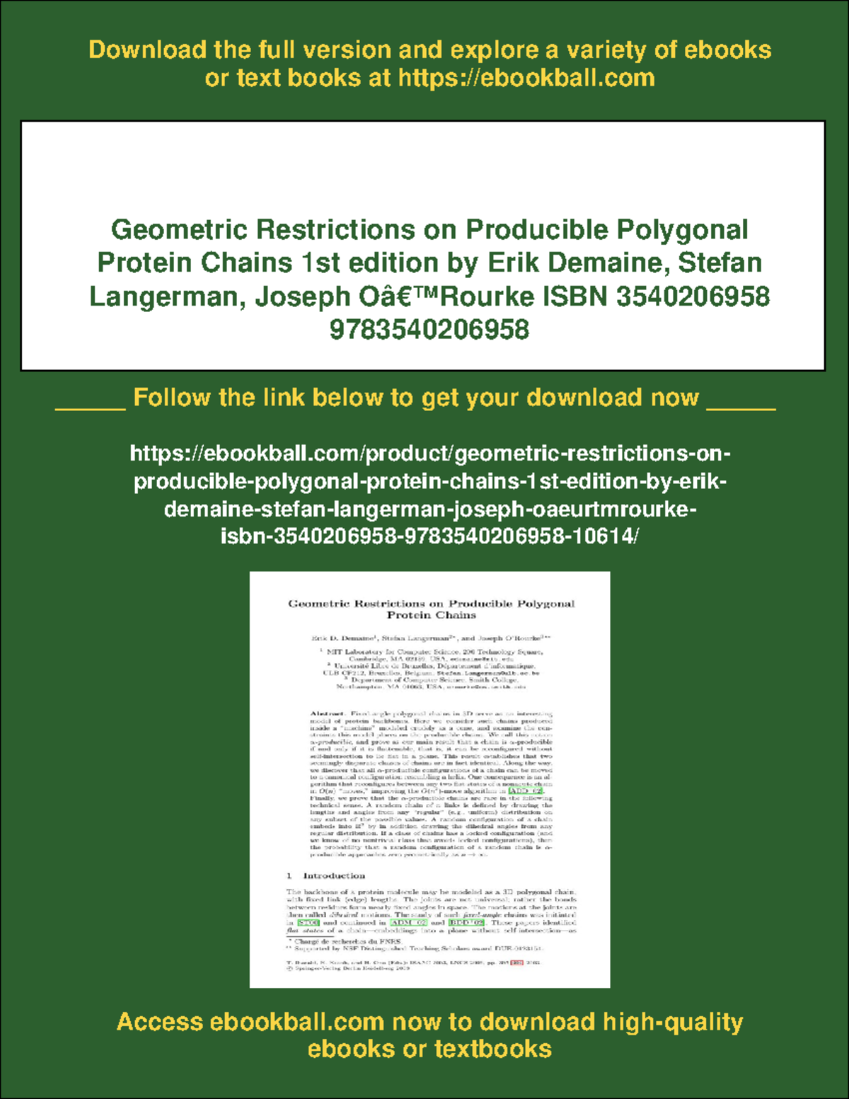 Geometric Restrictions on Producible Polygonal Protein Chains (1416 ...
