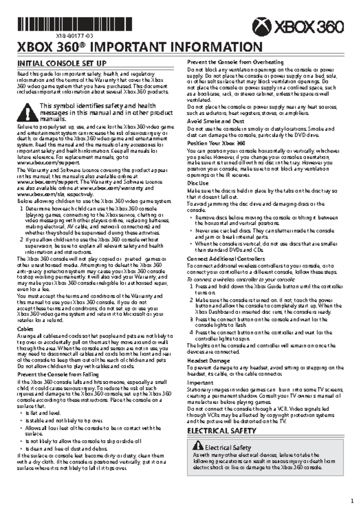 XBOX 360 User Manual for AU & NZ - Important Safety Info - Studocu