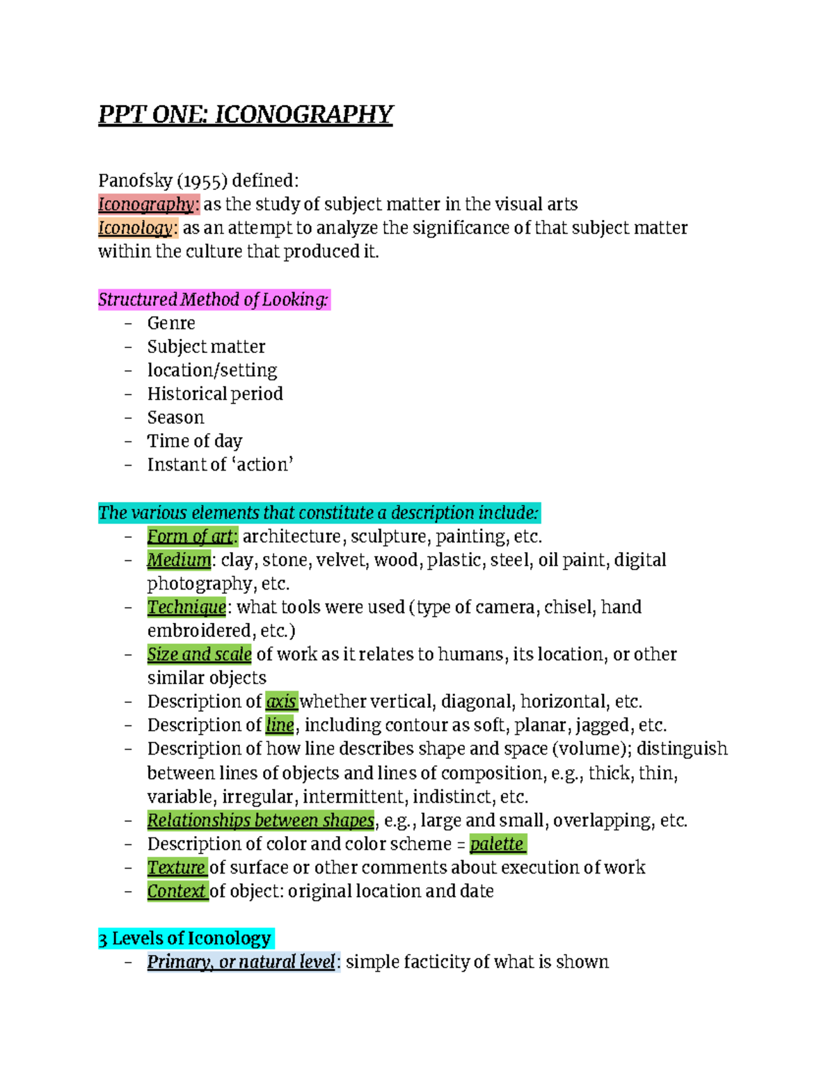 Visual Culture Chapter 1 & 2 - PPT ONE: ICONOGRAPHY Panofsky (1955 ...