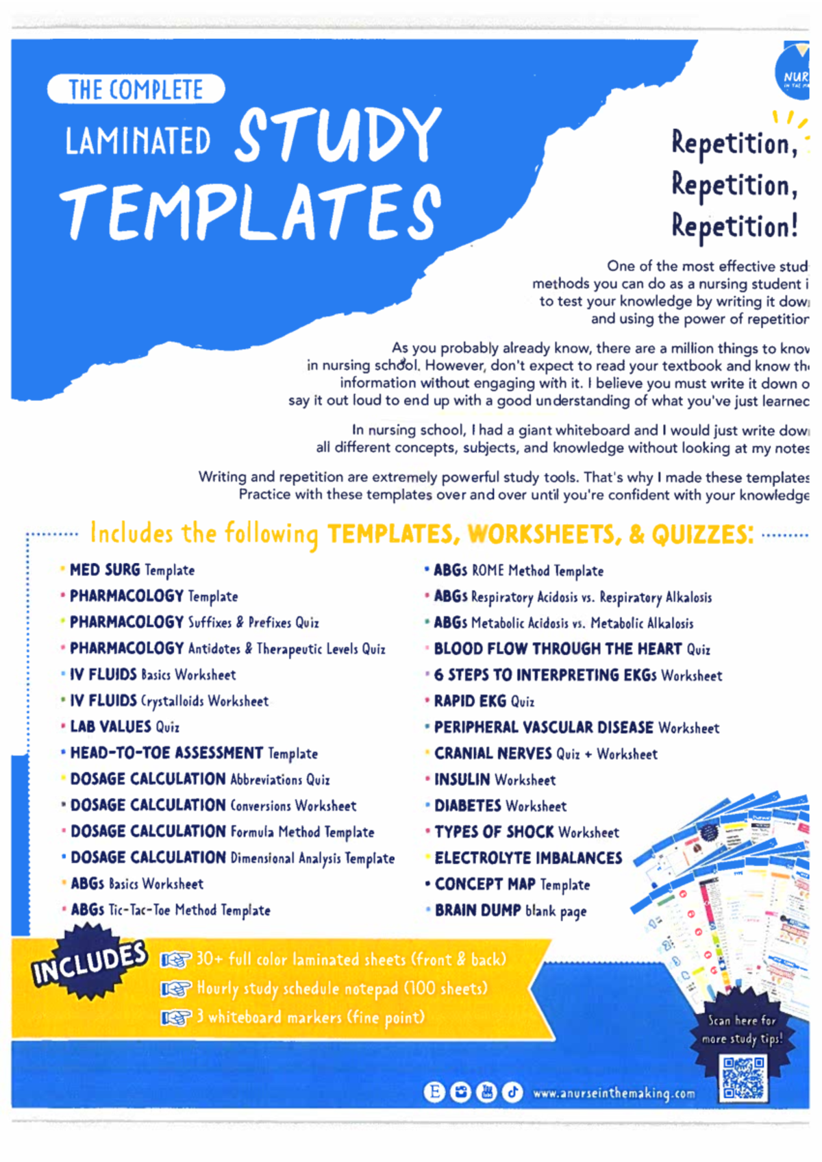 Complete study guide templates - NUR THE COMPLETE IN TNE MA LAMINATED ...