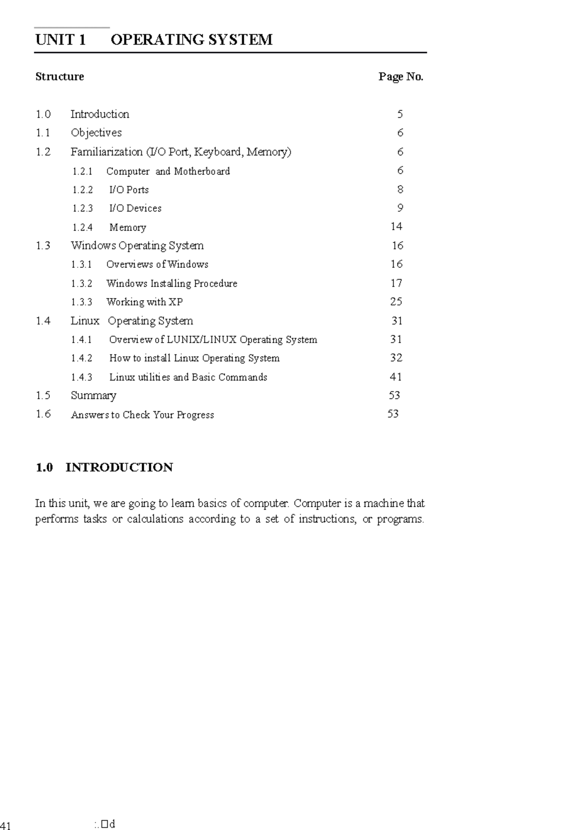 UNIT 1 Operating System Part I - UNIT 1 OPERATING SYSTEM Structure Page ...