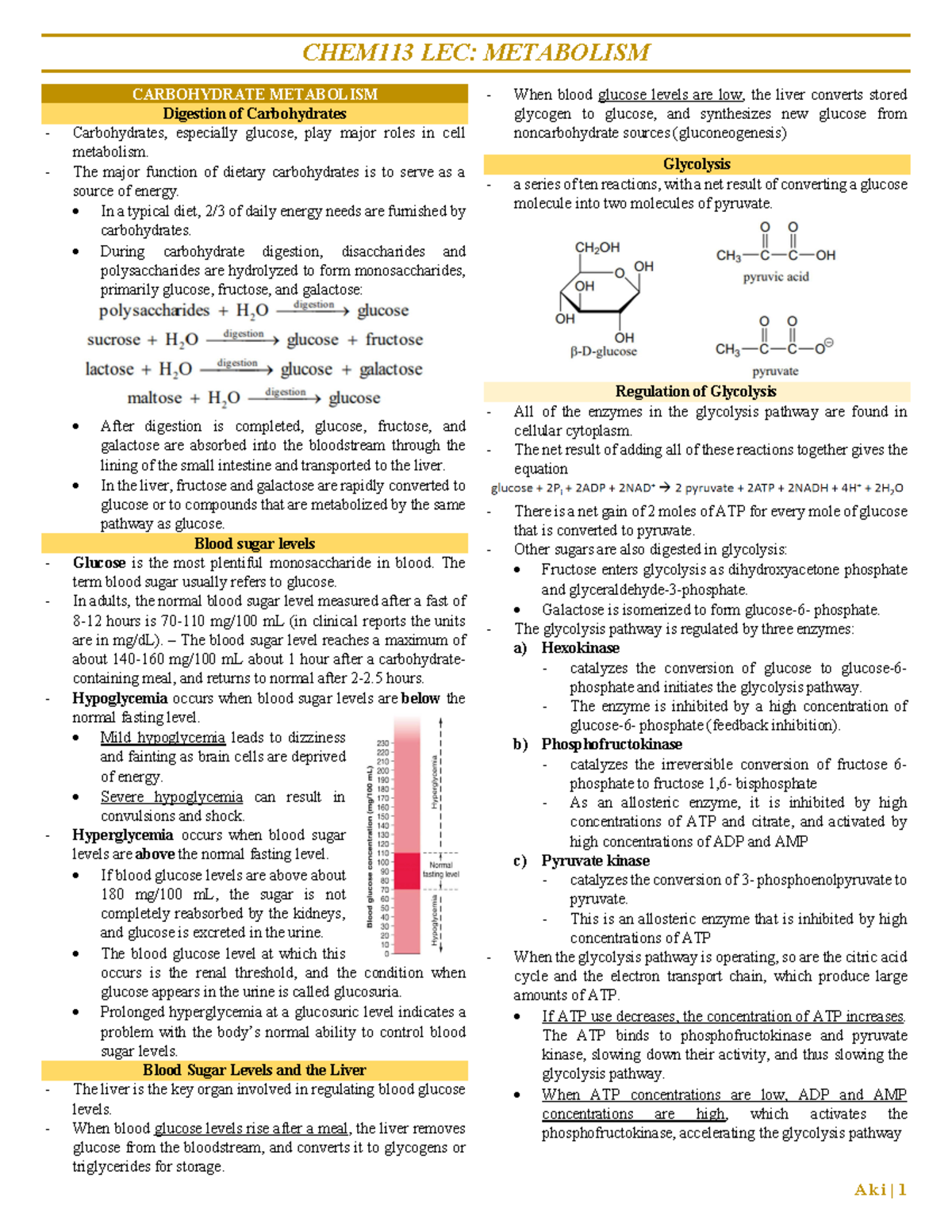 CHEM113 LEC: Metabolism Final Exam Overview and Key Concepts - Studocu