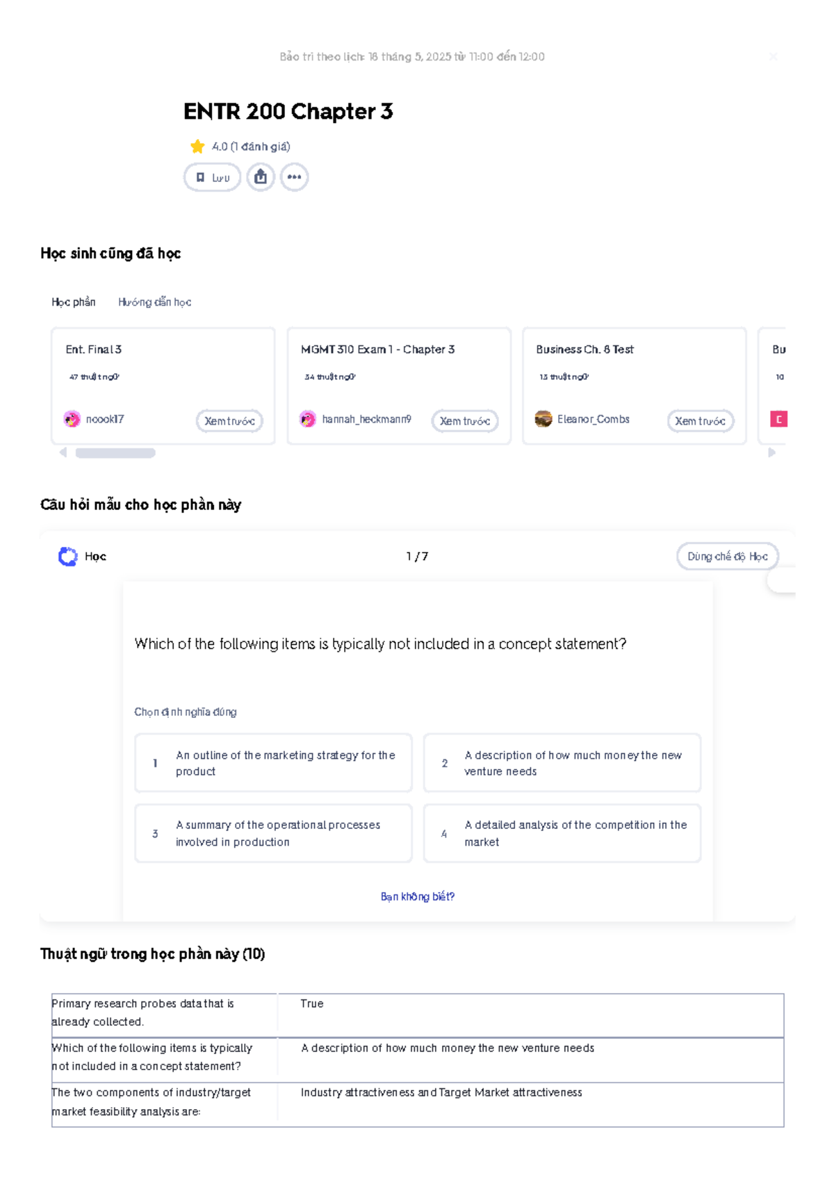 ENTR 200 Chapter 3 Study Notes and Quizlet Review - Studocu