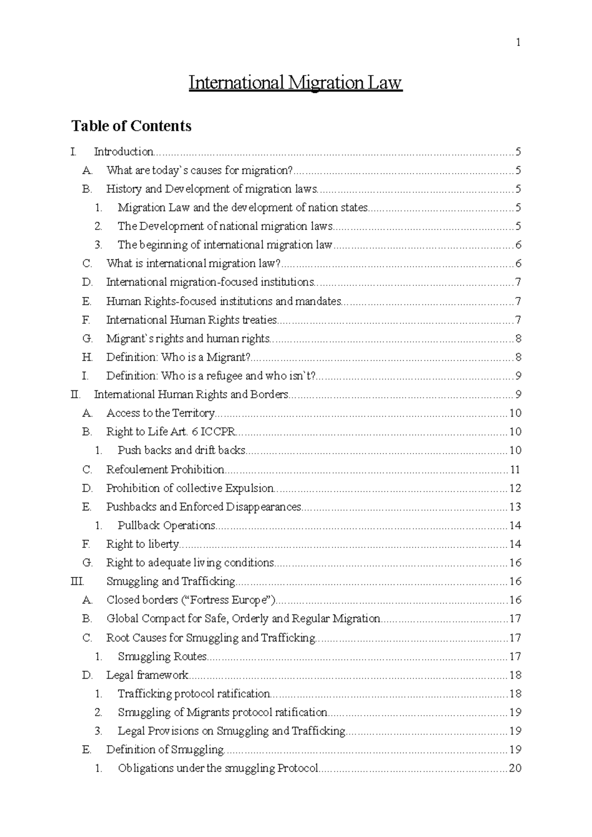 International Migration Law (Summary) - Key Aspects and Framework - Studocu