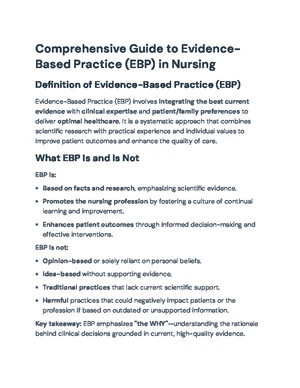 Evidence-Based Practice - Study Notes & Assignments - Studocu