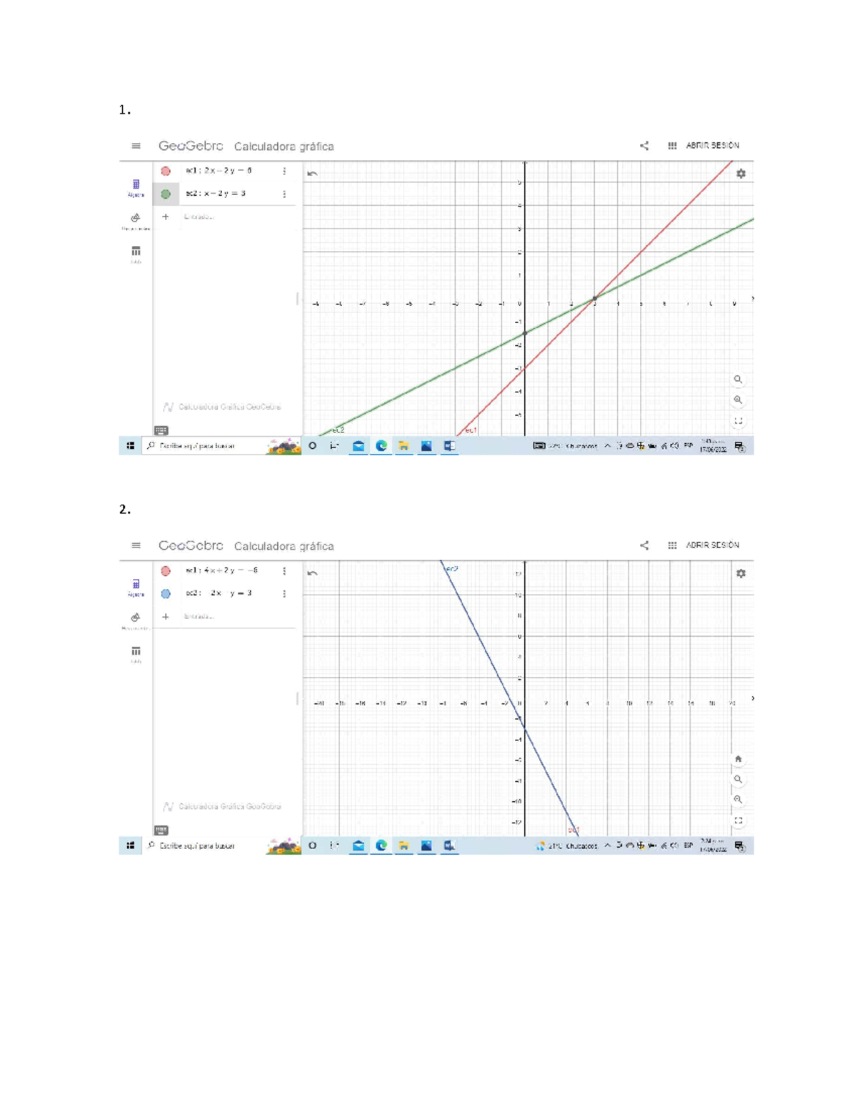 GeoGebra Graphing Linear Equations: ecl 6, Algebra ec2, Lesson Notes ...