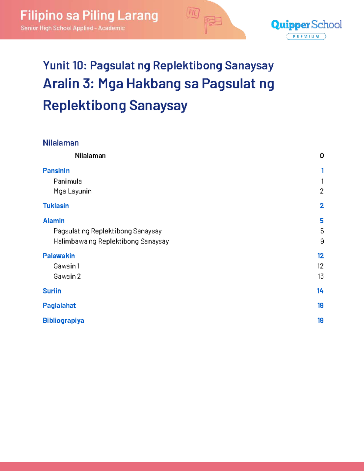 Yunit 10.3: Mga Hakbang sa Pagsulat ng Replektibong Sanaysay - Studocu