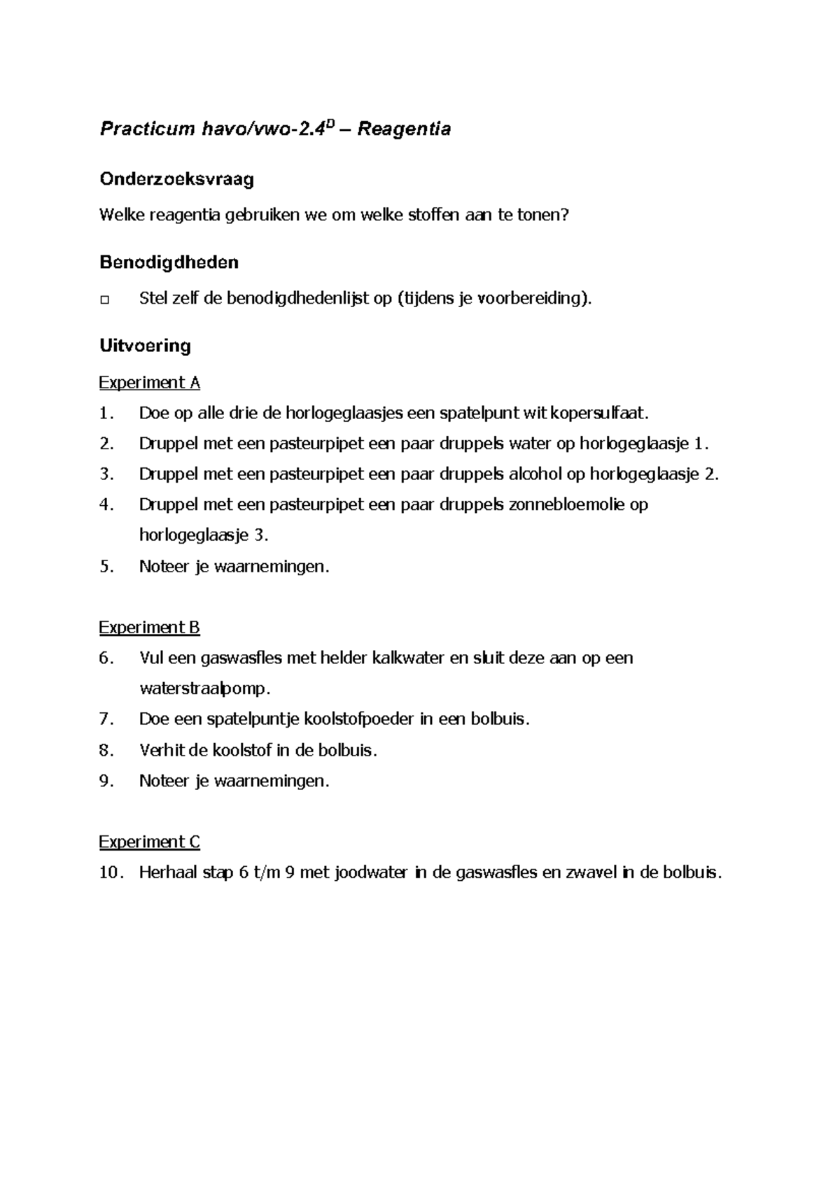 Practicum havo:vwo-2.4D - Reagentia - Practicum havo/vwo-2 D ...